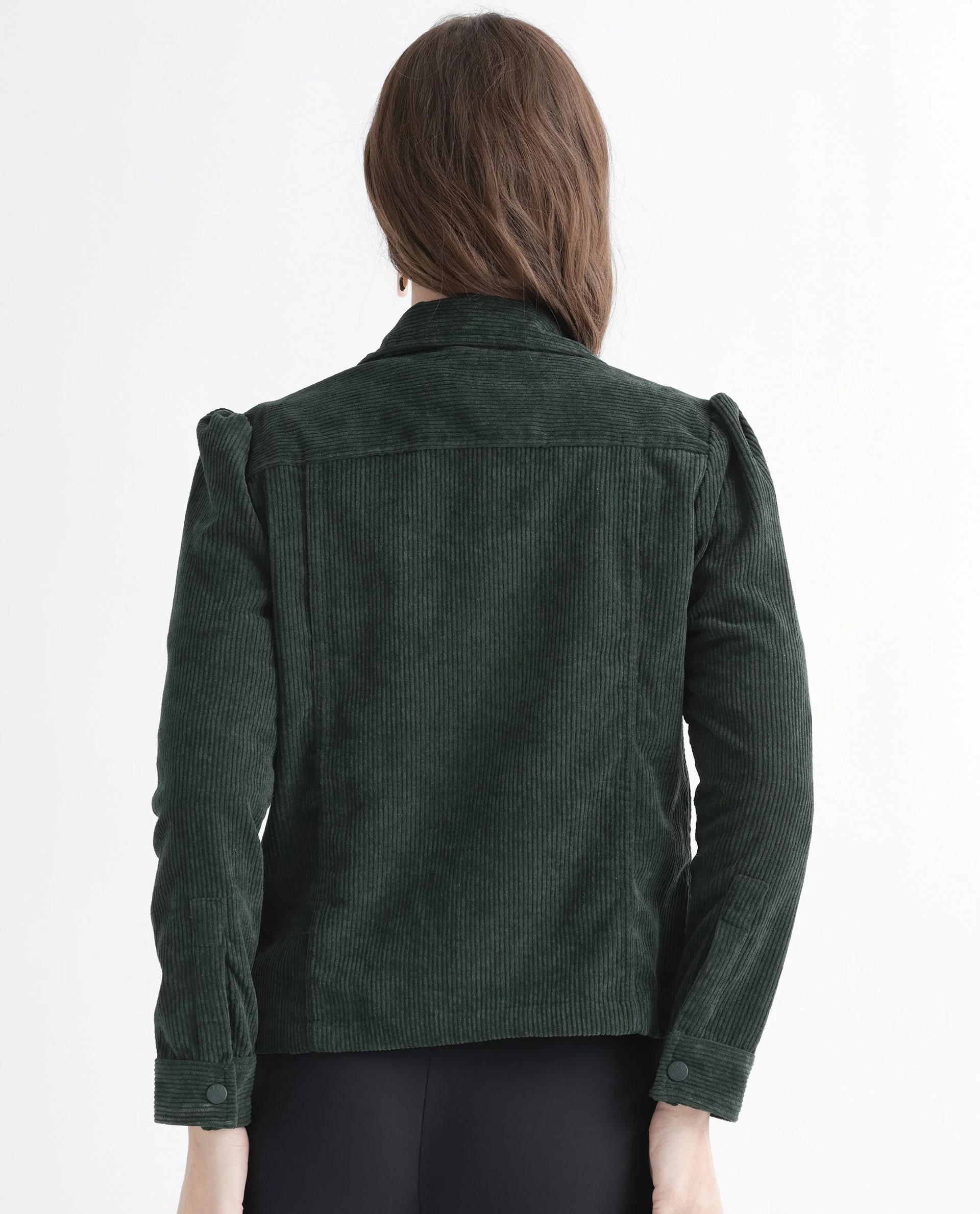 Rareism Women's Mooney Green Polyester Spread Collar Plain Regular Fit Jacket - Image 15