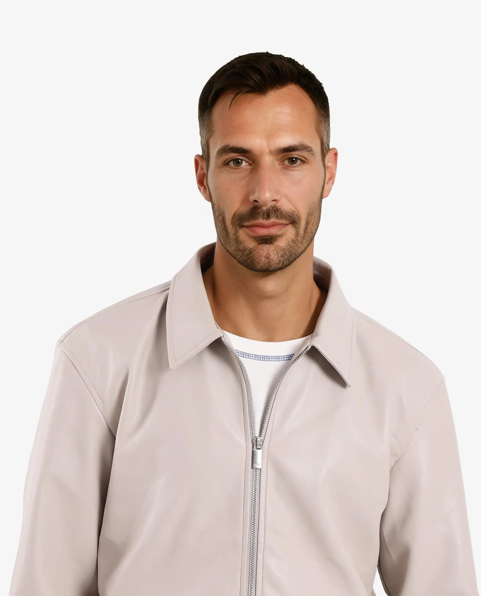 Rare Rabbit Men's Morat Beige Polyester Plain Relaxed Fit Full Sleeve Spread Collar Jacket - Image 4