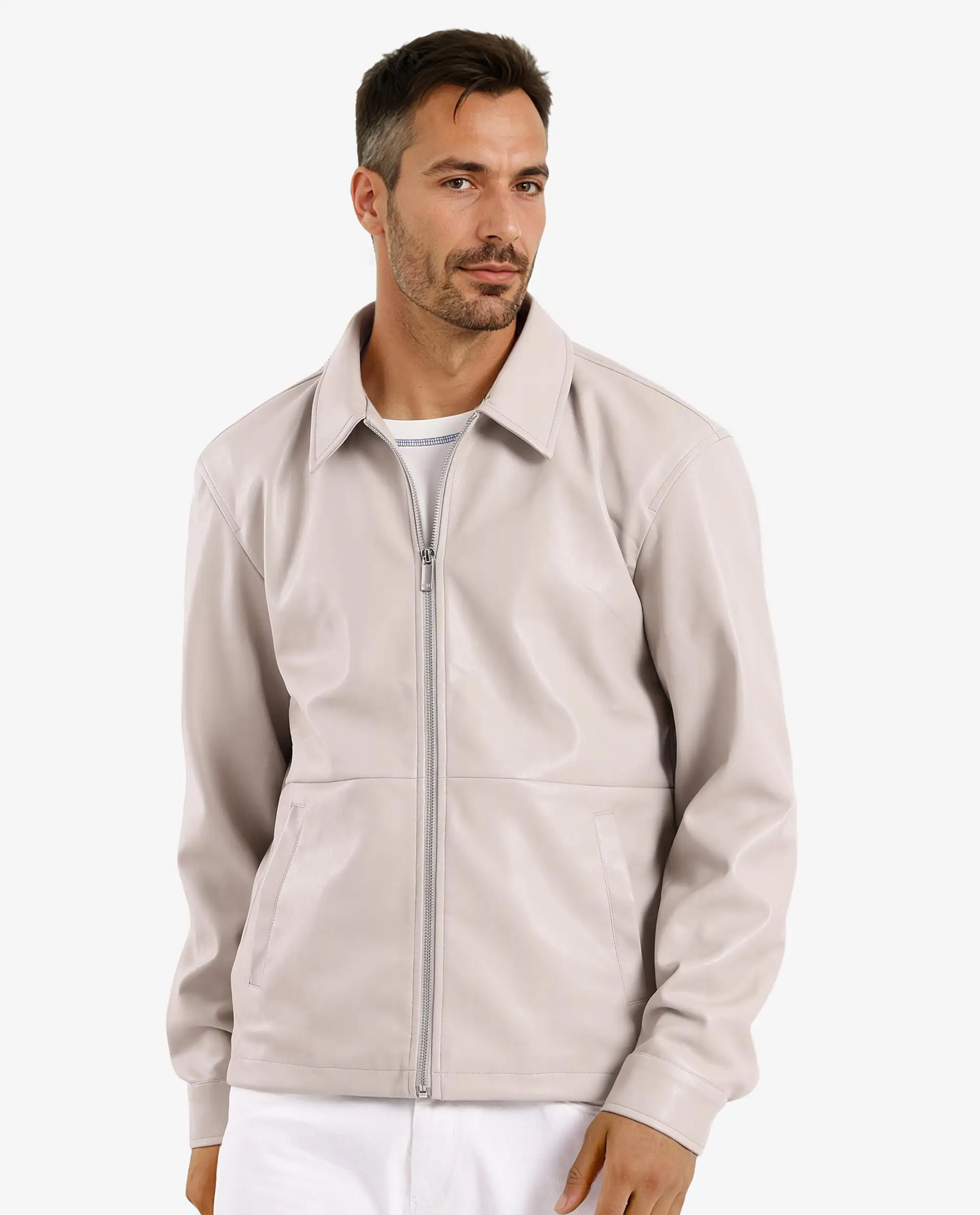 Rare Rabbit Men's Morat Beige Polyester Plain Relaxed Fit Full Sleeve Spread Collar Jacket - Image 7