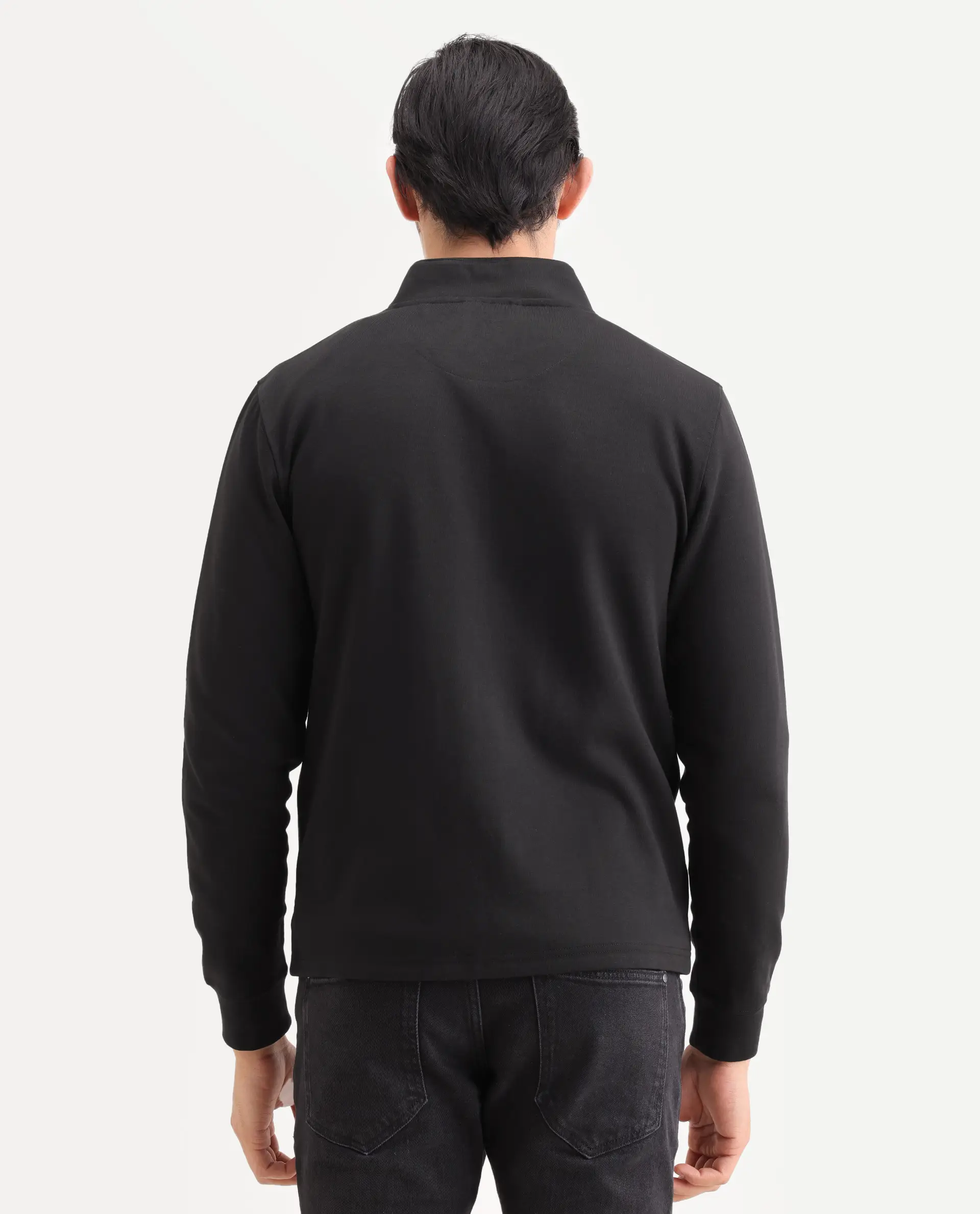 Rare Rabbit Men's Morris-25 Black Cotton Blend Plain Regular Fit Full Sleeve Mandarin Collar Jacket - Image 7