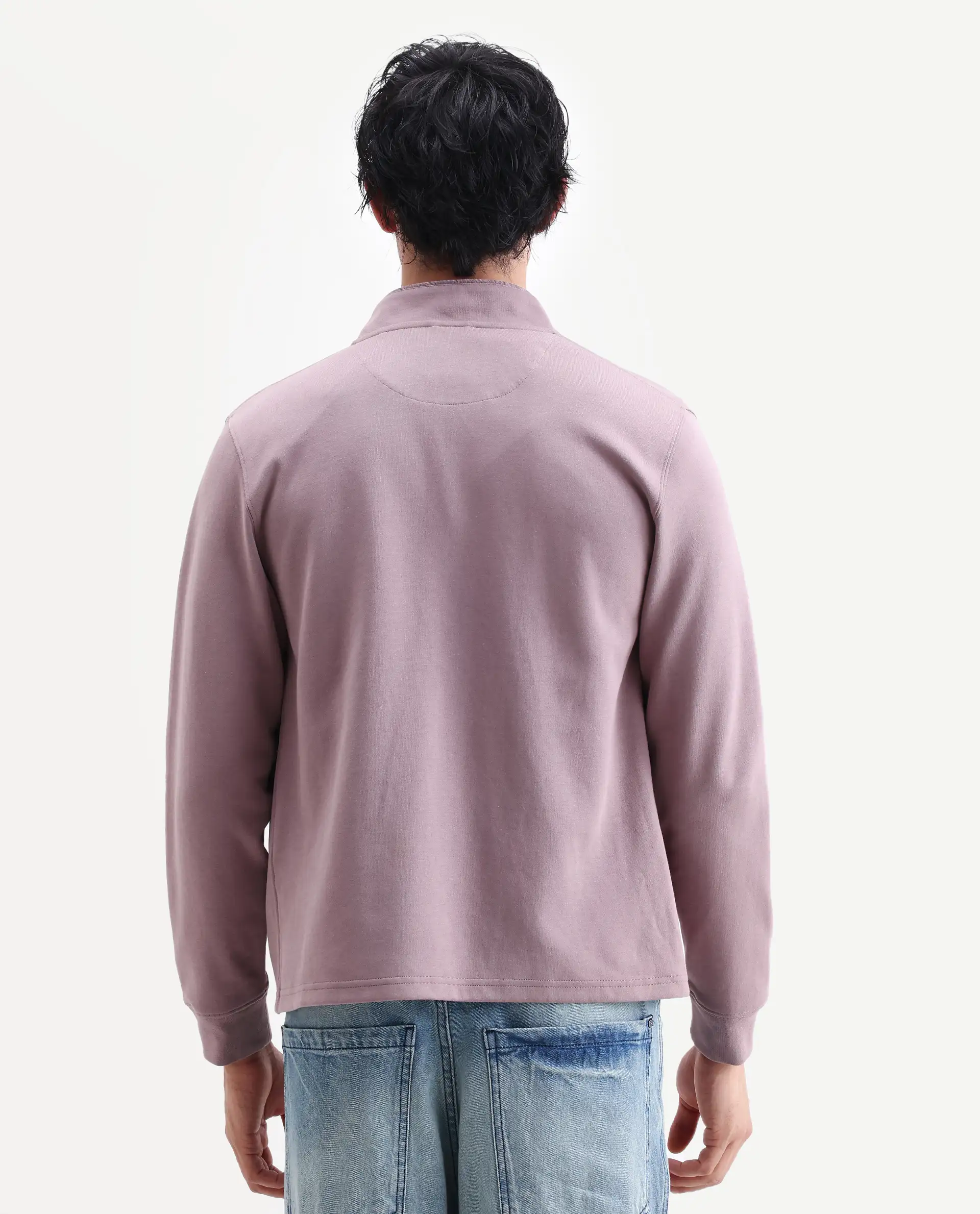 Rare Rabbit Men's Morris-25 Dusky Pink Cotton Blend Plain Regular Fit Full Sleeve Mandarin Collar Jacket - Image 7