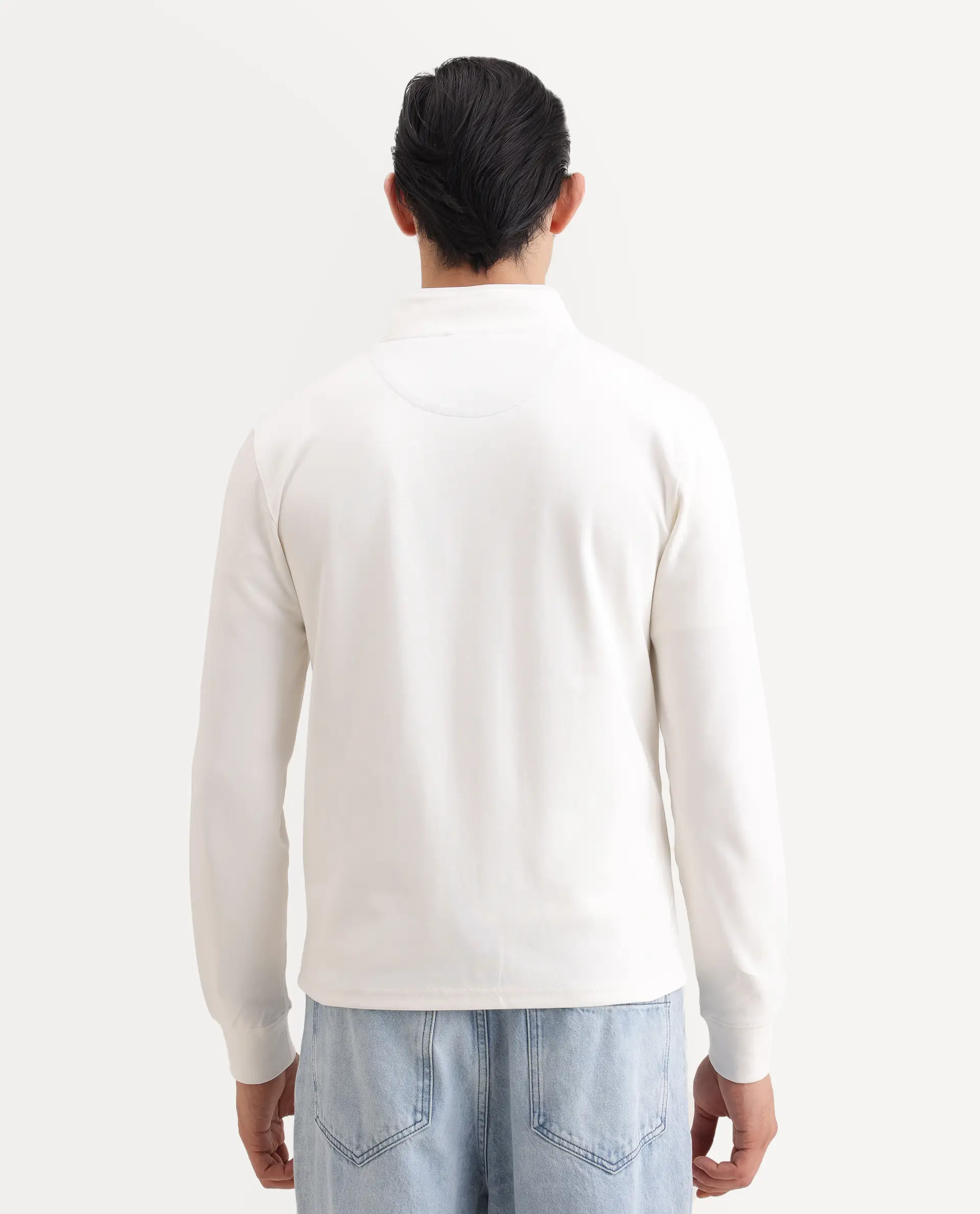 Rare Rabbit Men's Morris-25 Off White Cotton Blend Plain Regular Fit Full Sleeve Mandarin Collar Jacket - Image 7