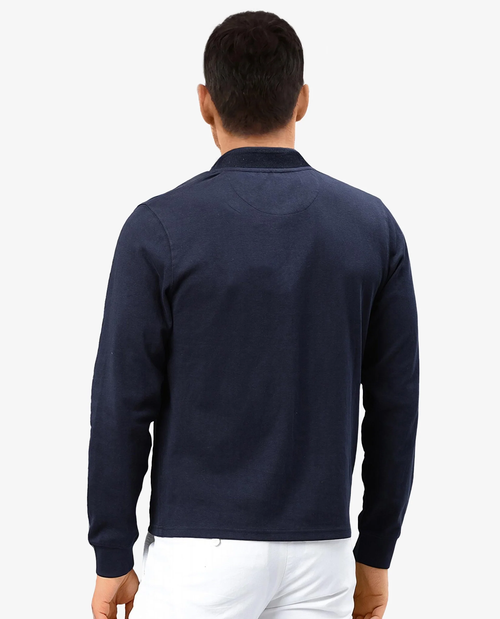 Rare Rabbit Men's Morris Navy Cotton Plain Regular Fit Full Sleeve Mandarin Collar Jacket - Image 6