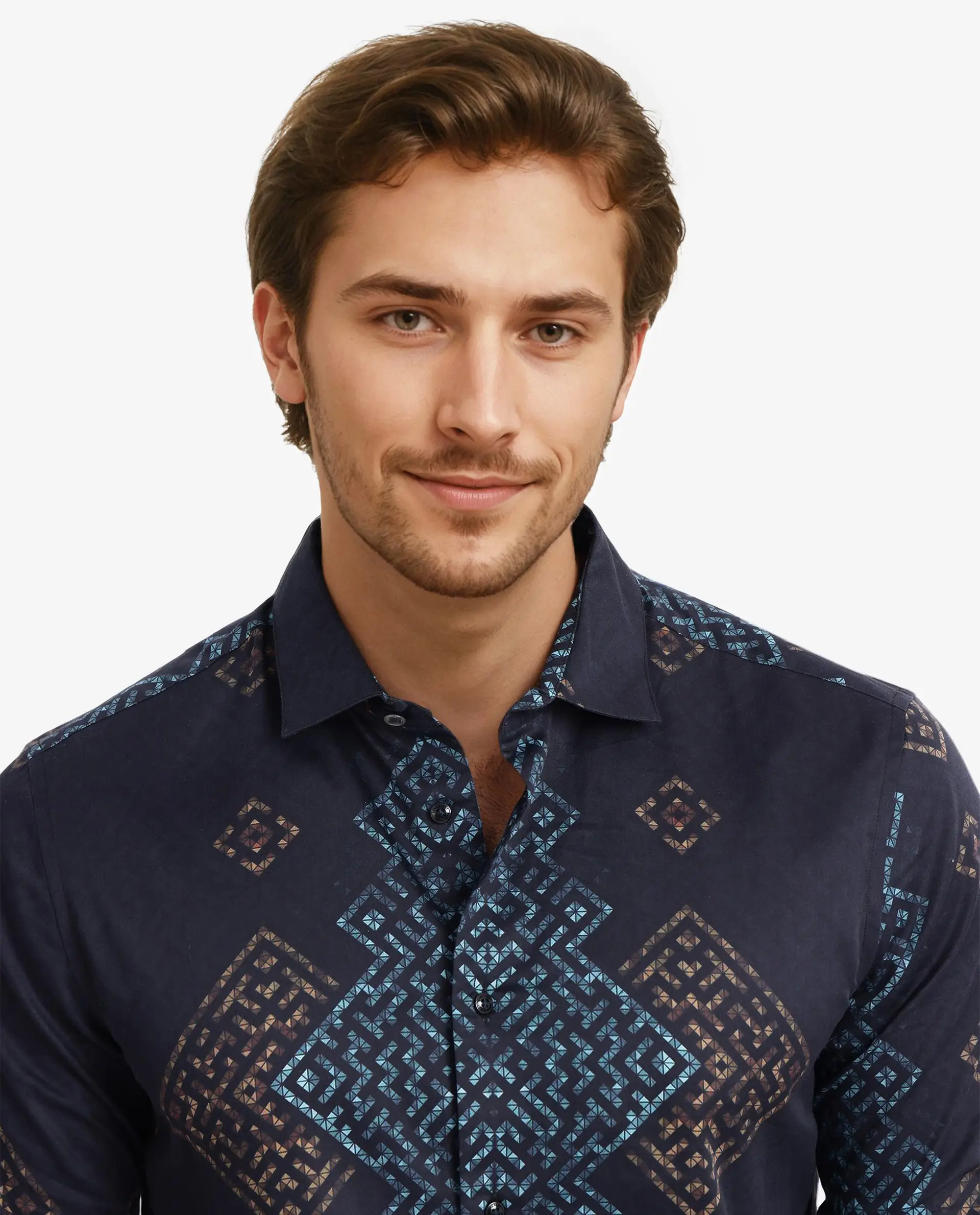 Rare Rabbit Men's Mosac-1 Black Cotton Geometric Print Regular Fit Full Sleeve Collared Shirt - Image 8