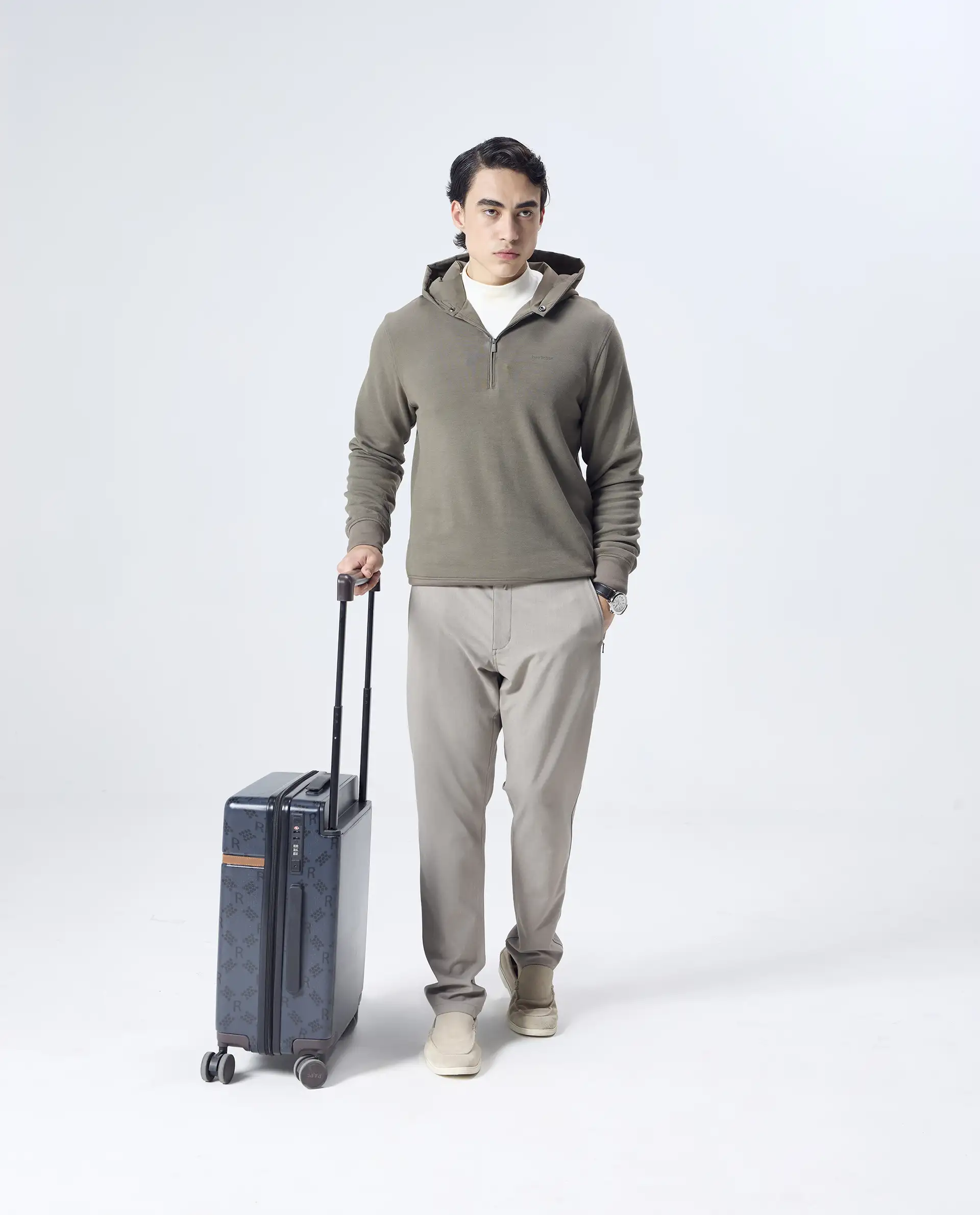 Rare Rabbit Men's Move-25 Beige Polyester Blend Plain Regular Fit Trouser - Image 2