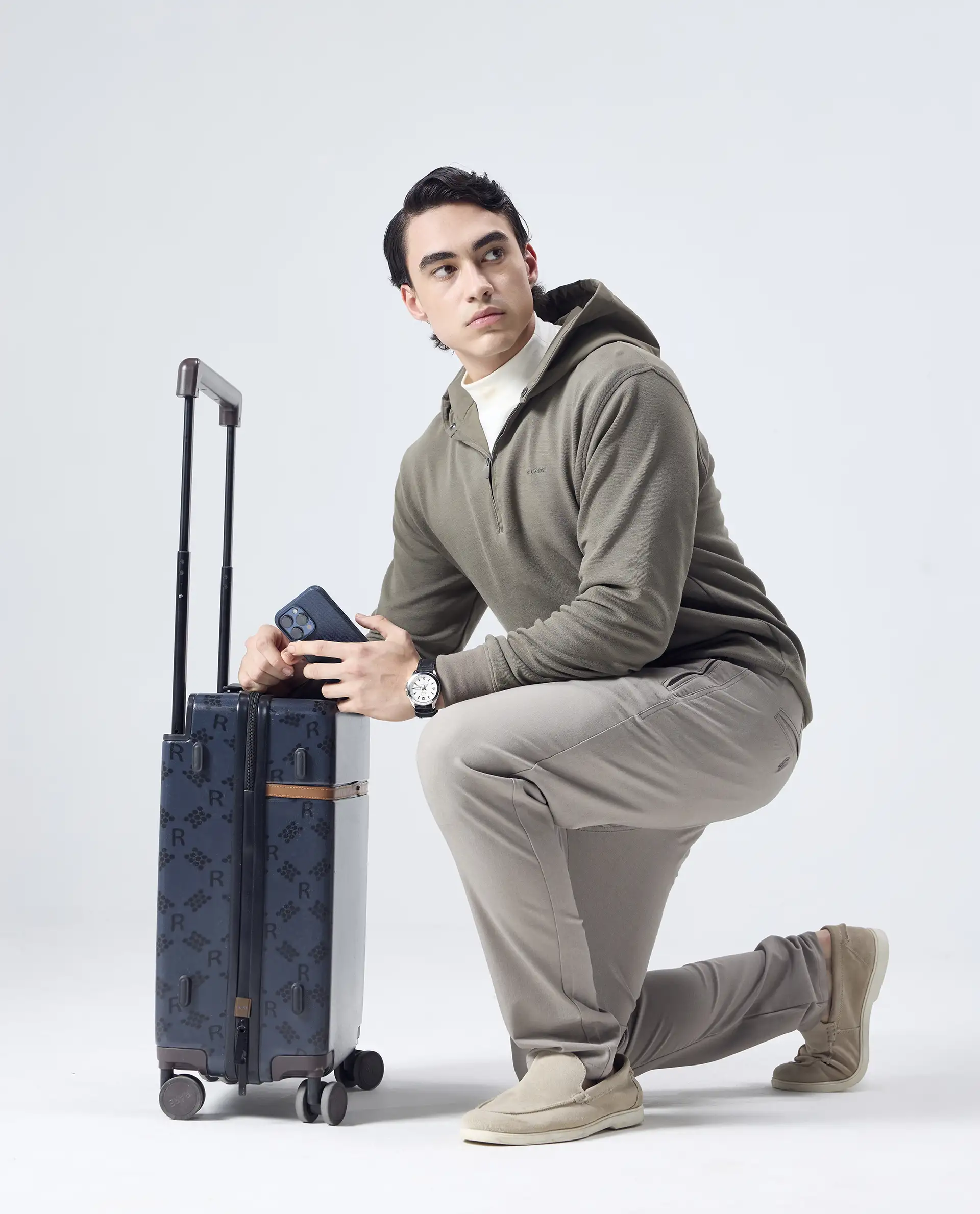 Rare Rabbit Men's Move-25 Beige Polyester Blend Plain Regular Fit Trouser - Image 4