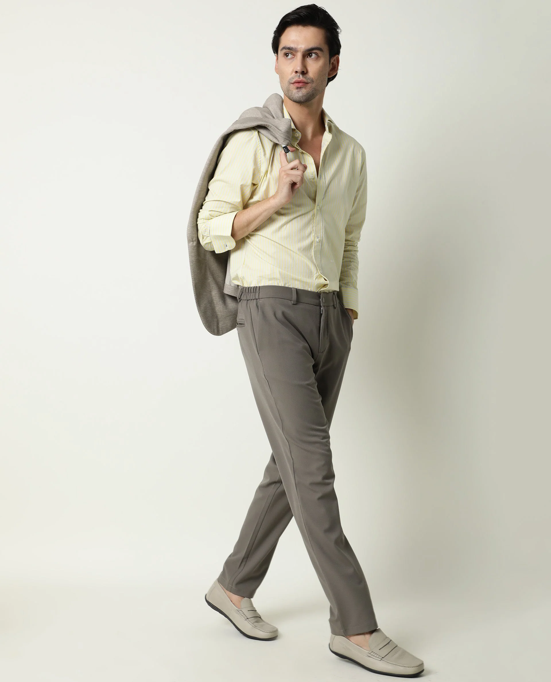 Rare Rabbit Men's Moye Yellow Cotton Checked Print Regular Fit Full Sleeve Spread Collar Shirt - Image 3