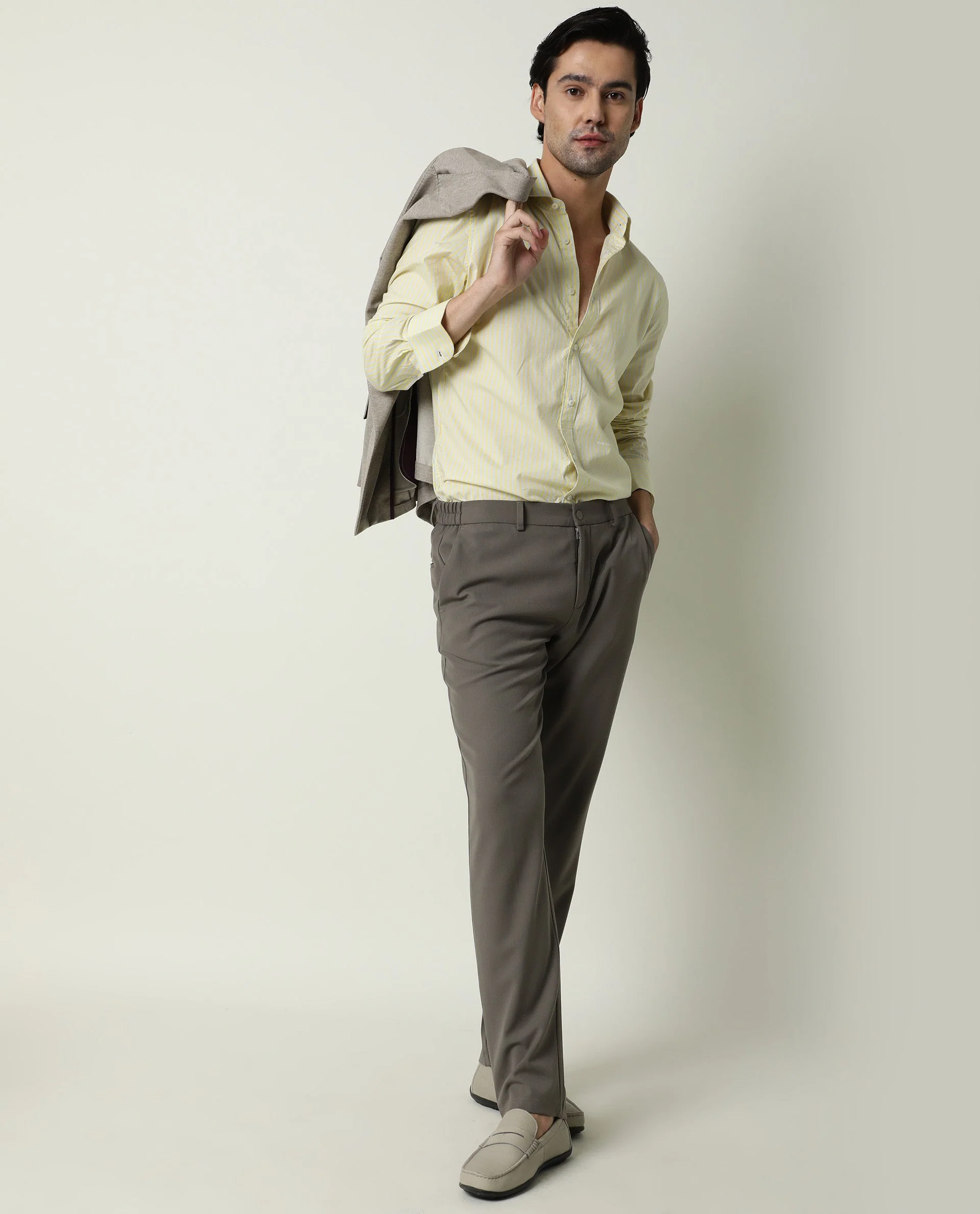 Rare Rabbit Men's Moye Yellow Cotton Checked Print Regular Fit Full Sleeve Spread Collar Shirt - Image 4
