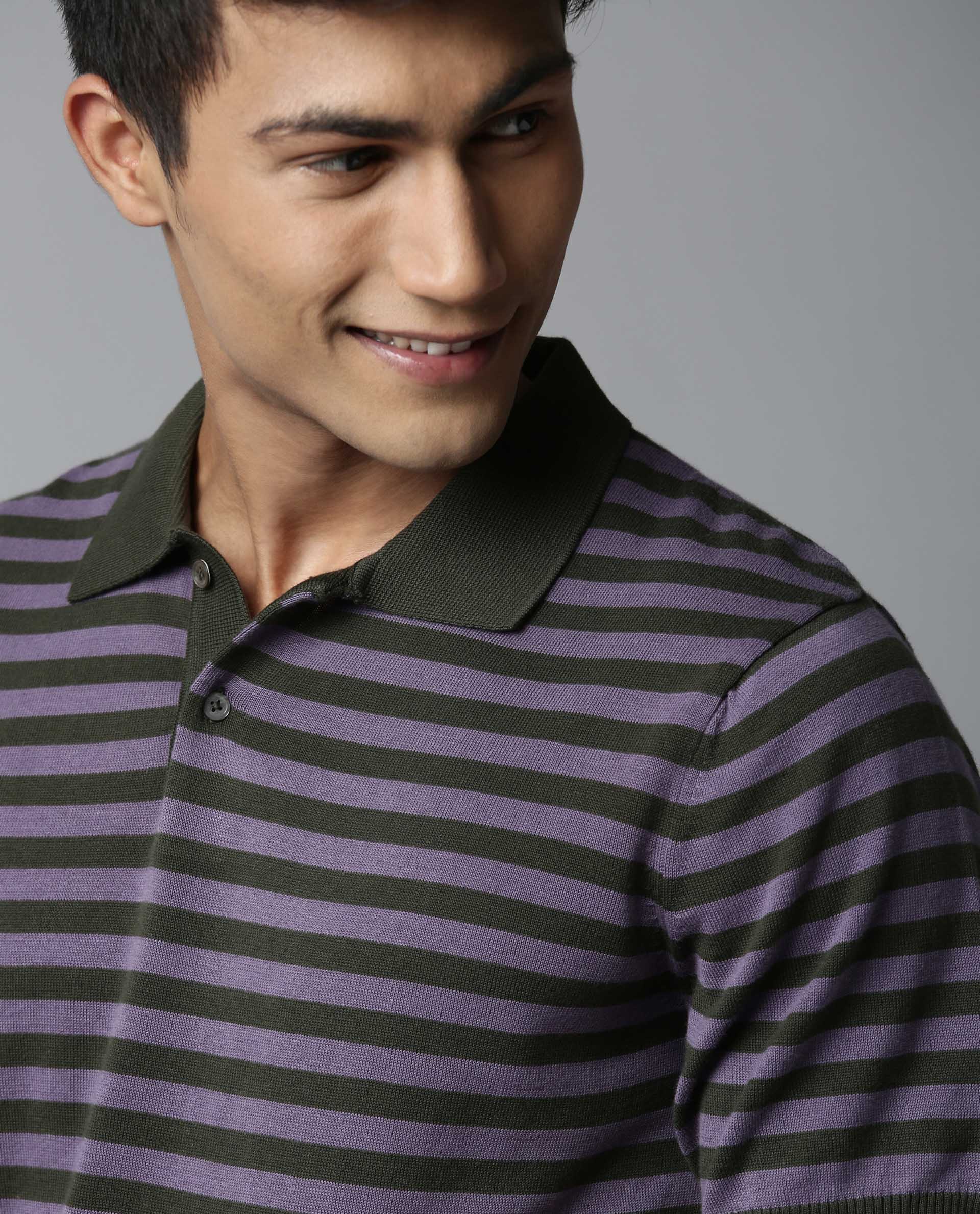 Rare Rabbit Men's Mreks Olive Cotton Regular Fit Half Sleeve Polo - Image 2
