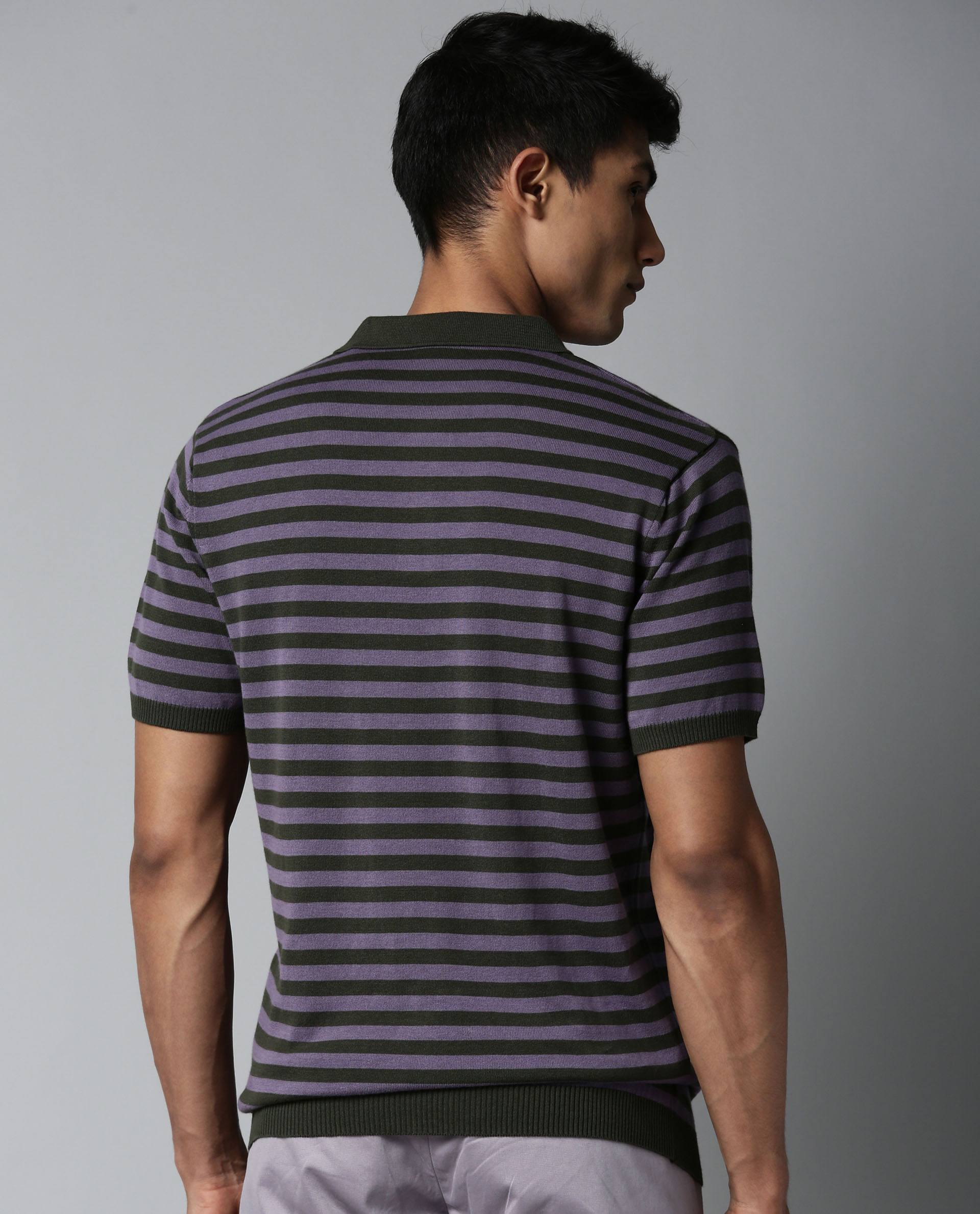 Rare Rabbit Men's Mreks Olive Cotton Regular Fit Half Sleeve Polo - Image 5