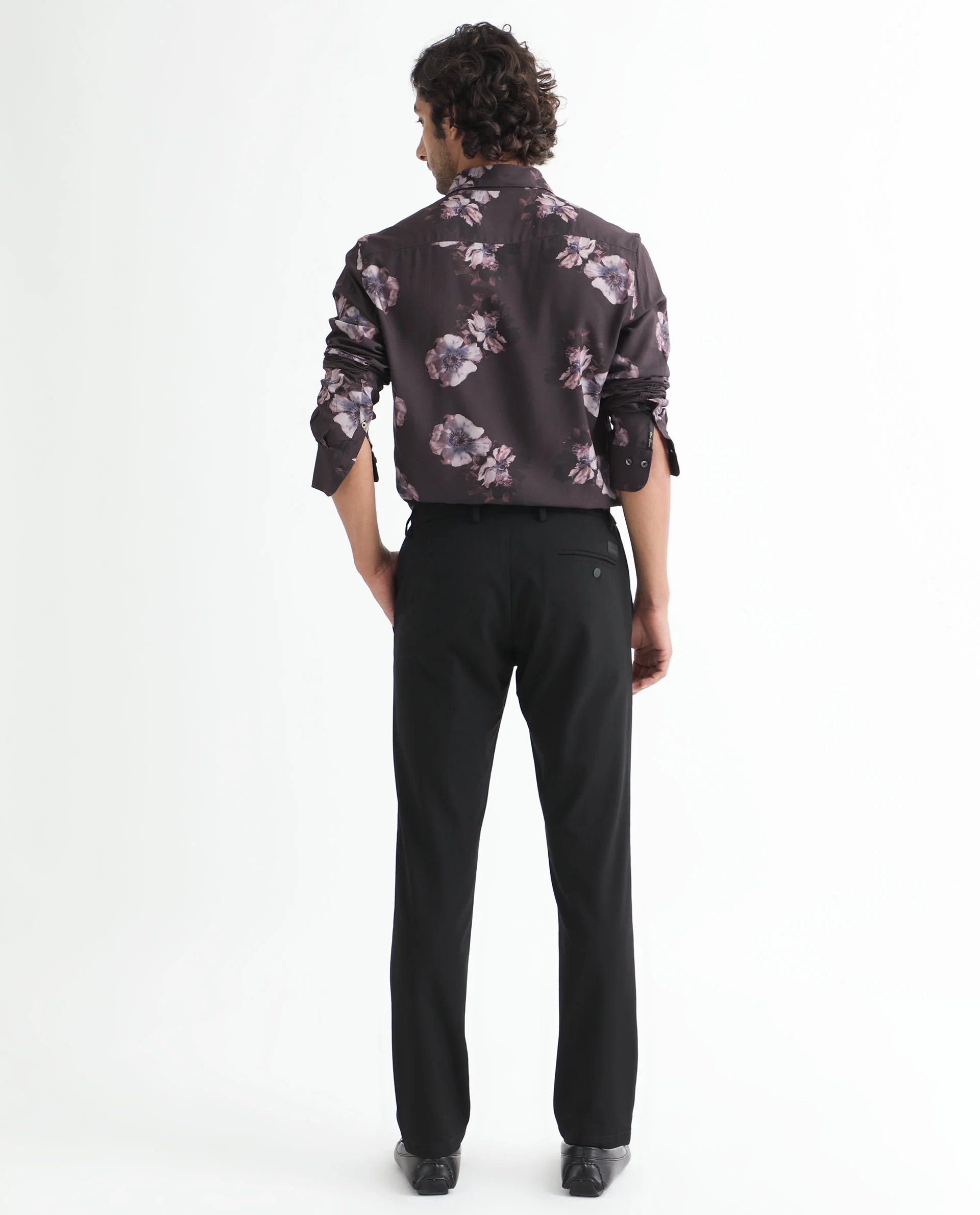 Rare Rabbit Men's Muds Brown Viscose Floral Print Regular Fit Full Sleeve Spread Collar Shirt - Image 11