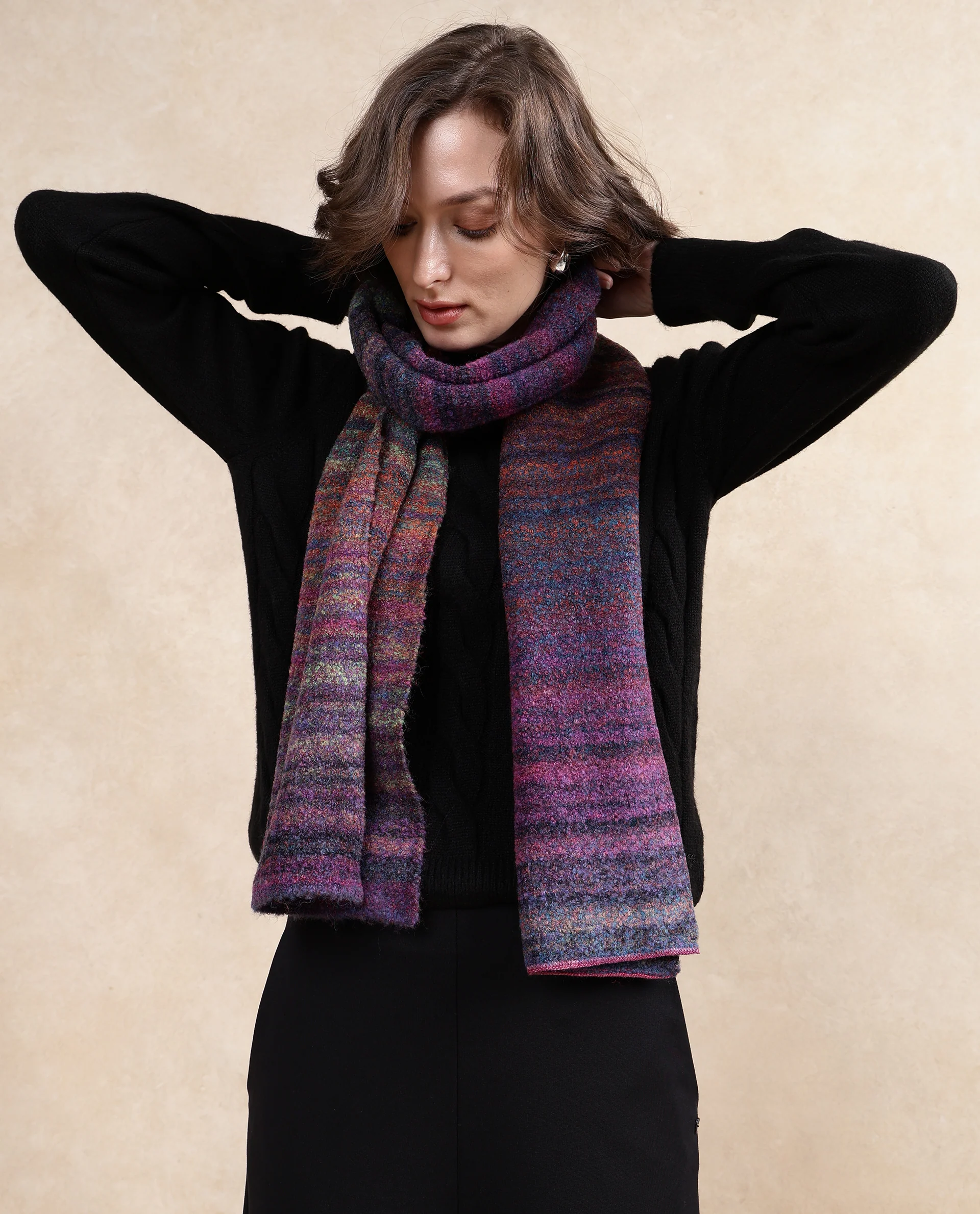 Rareism Women Muffy 2 Multi Plain Muffler - Image 2