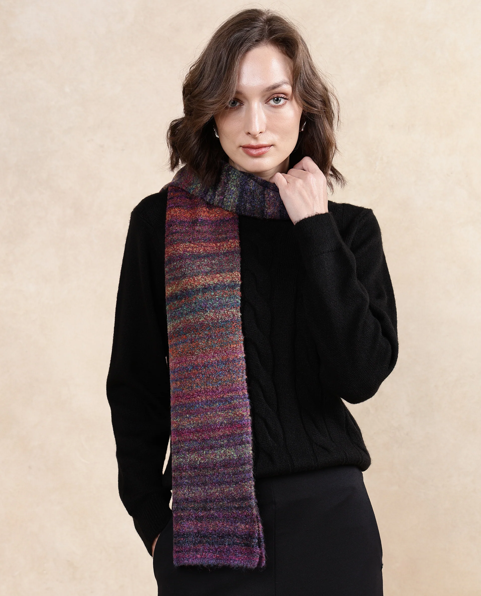Rareism Women Muffy 2 Multi Plain Muffler - Image 3