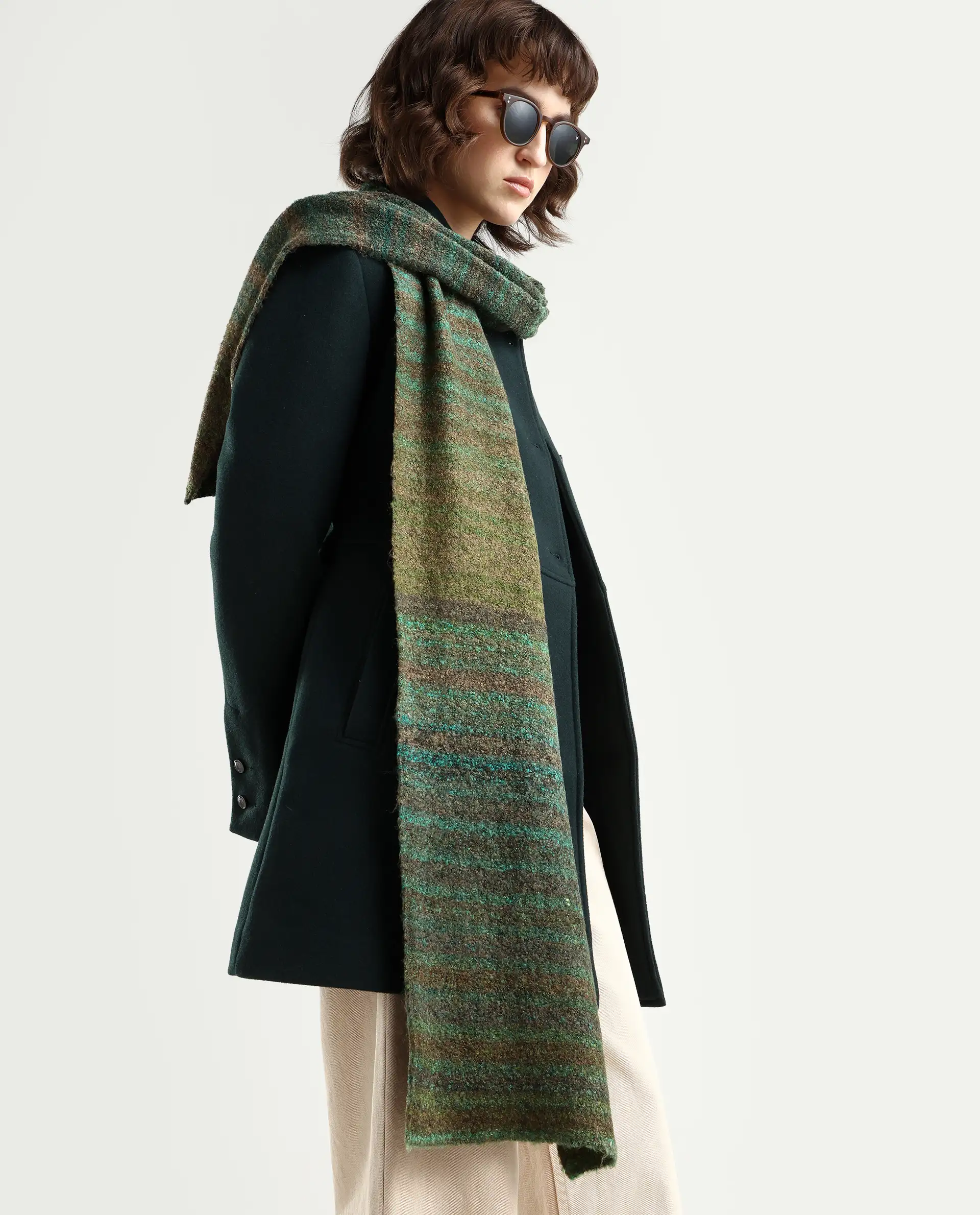 Rareism Women Muffy 1 Dusky Multi Plain Muffler - Image 2