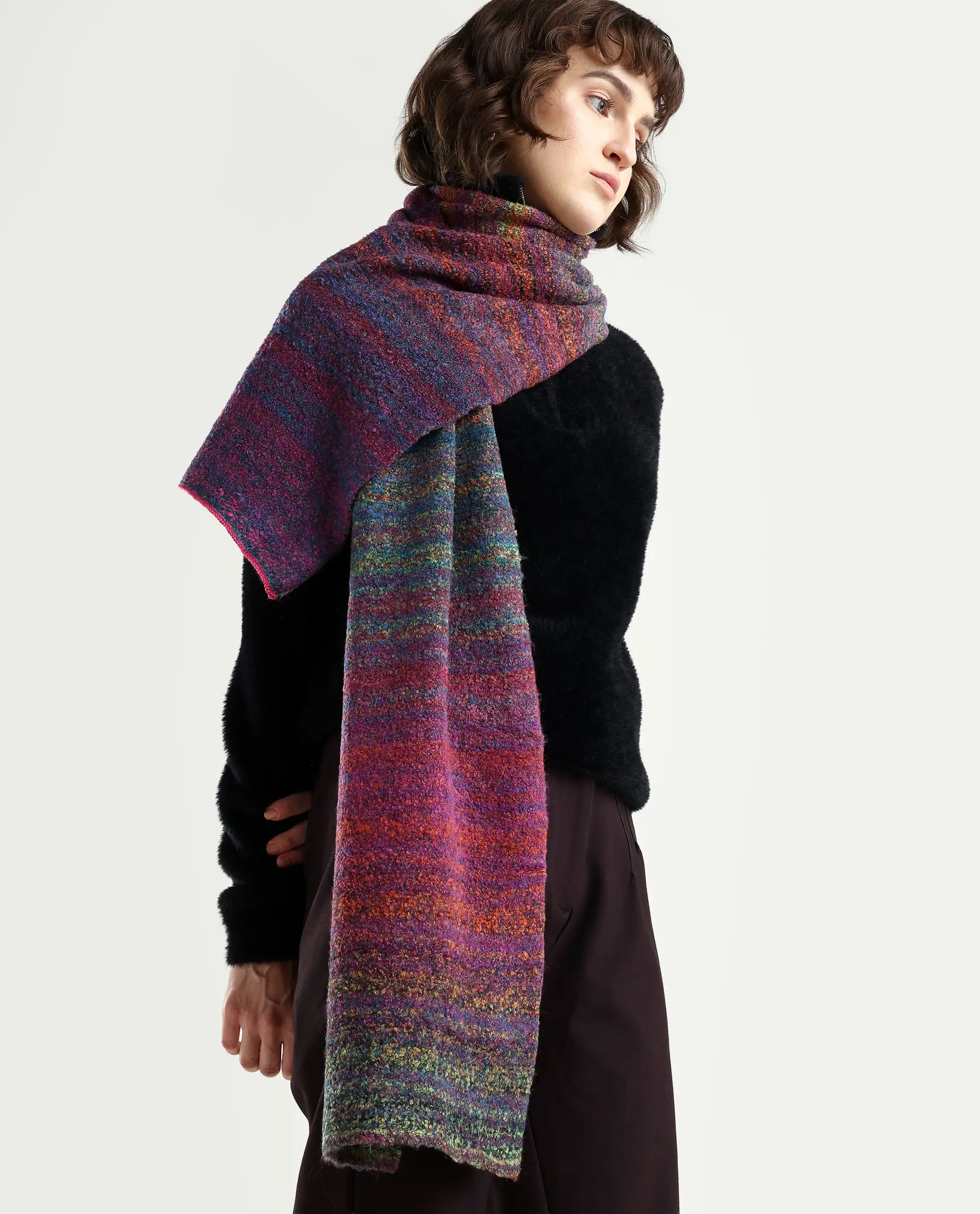Rareism Women Muffy 3 Multi Plain Muffler - Image 2