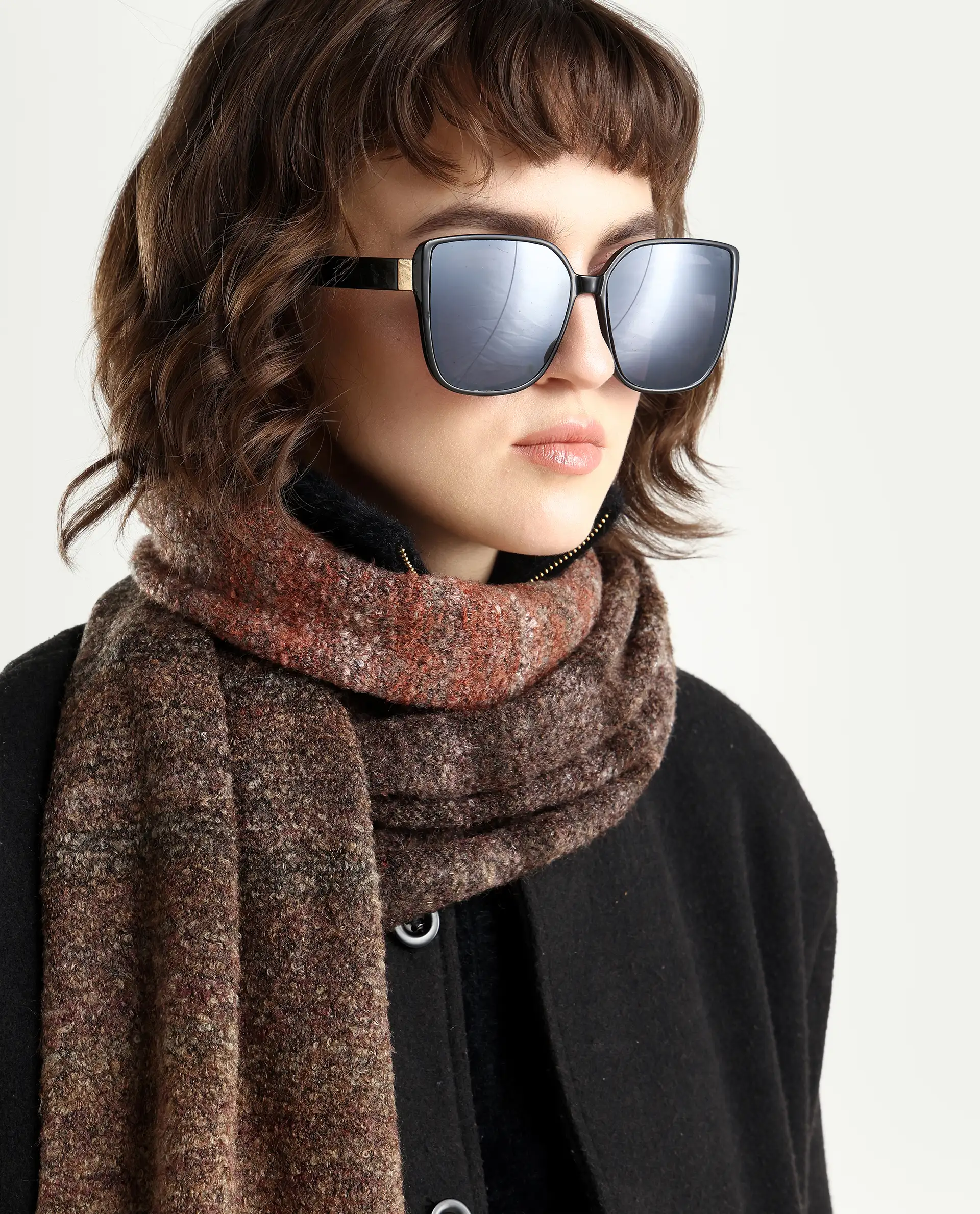 Rareism Women Muffy 4 Dusky Multi Plain Muffler - Image 2
