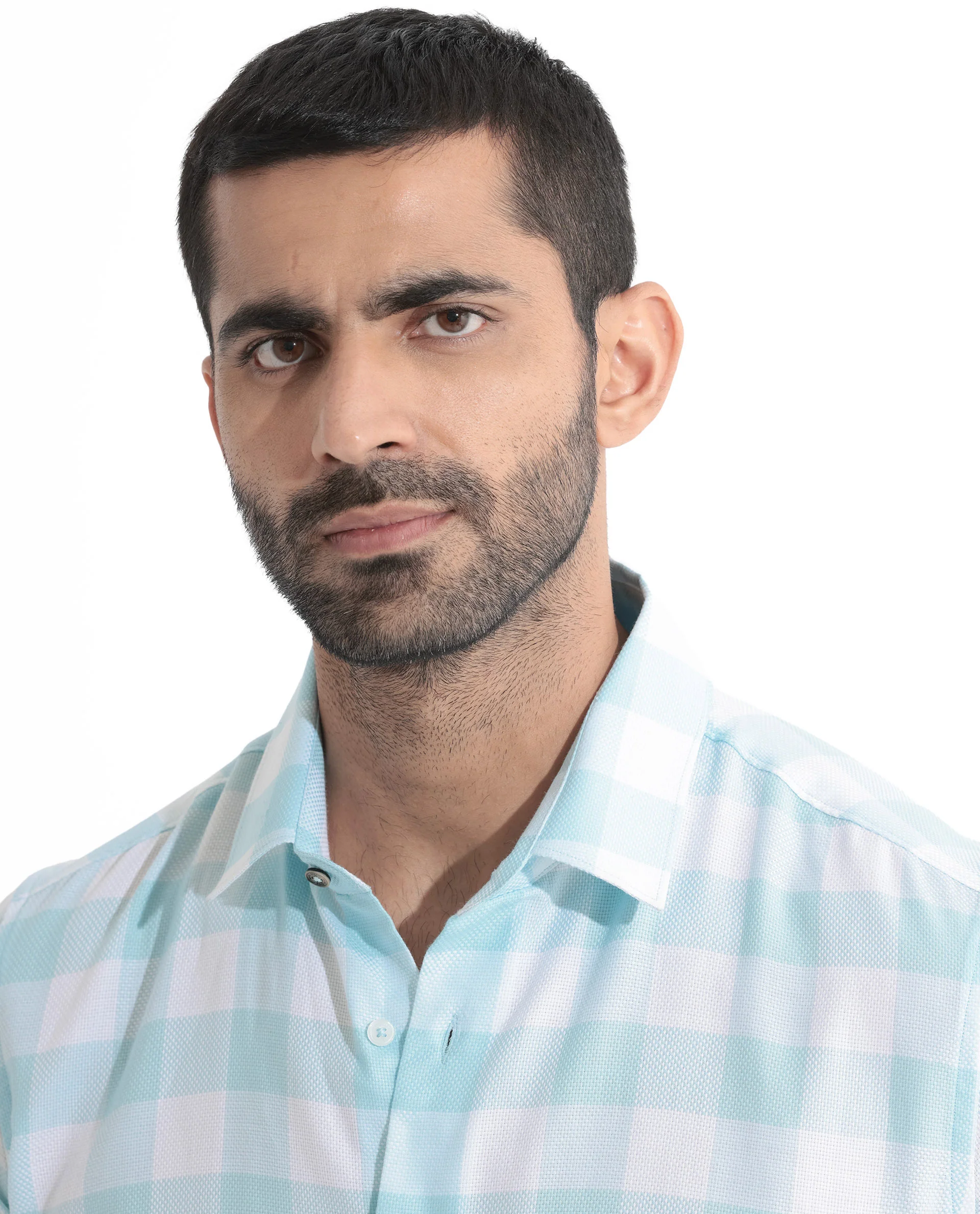 Rare Rabbit Men's Munich Blue Cotton Checked Print Regular Fit Full Sleeve Collared Shirt - Image 4