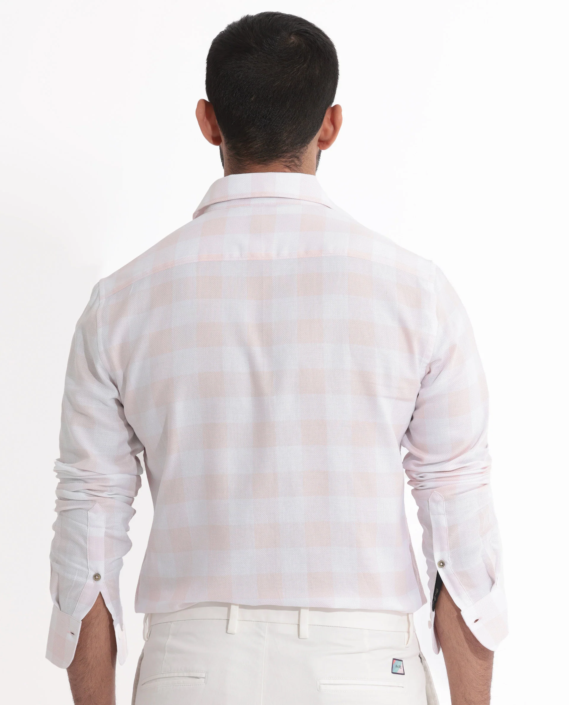 Rare Rabbit Men's Munich Pink Cotton Checked Print Regular Fit Full Sleeve Collared Shirt - Image 8