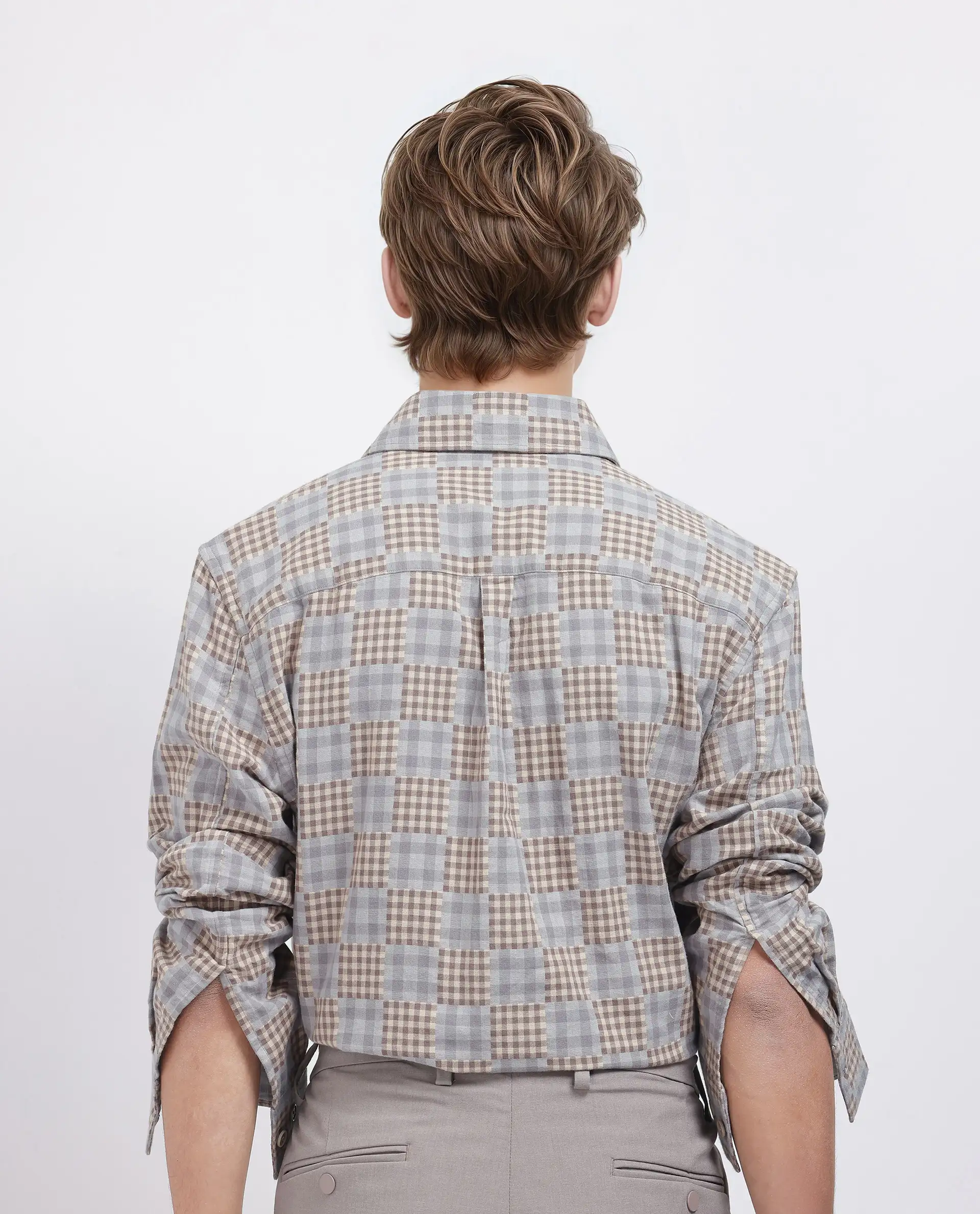 Rare Rabbit Men's Murcia Brown Cotton Checked Print Relaxed Fit Full Sleeve Collared Shirt - Image 4
