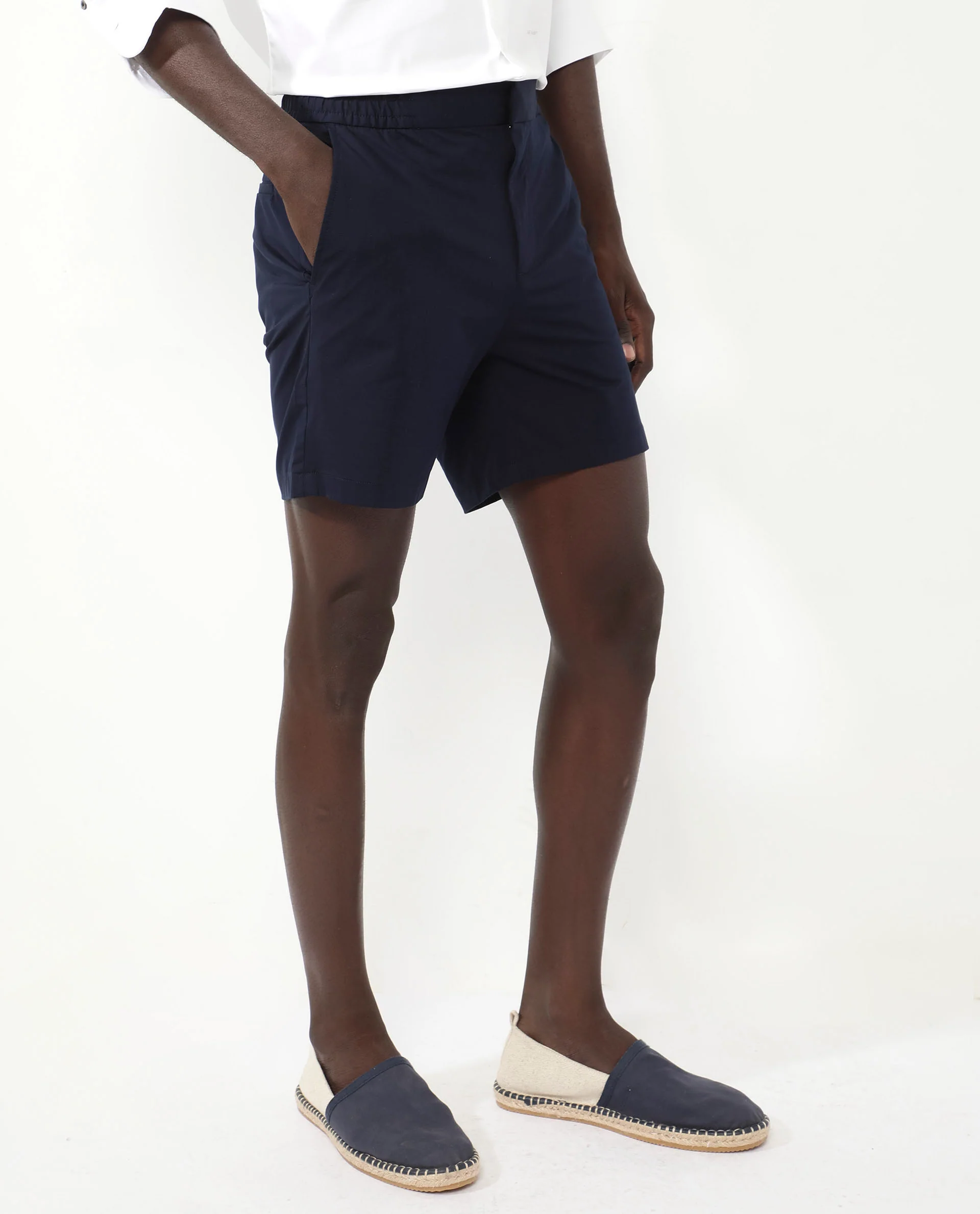 Rare Rabbit Men's Myka Navy Cotton Plain Relaxed Fit Shorts - Image 4