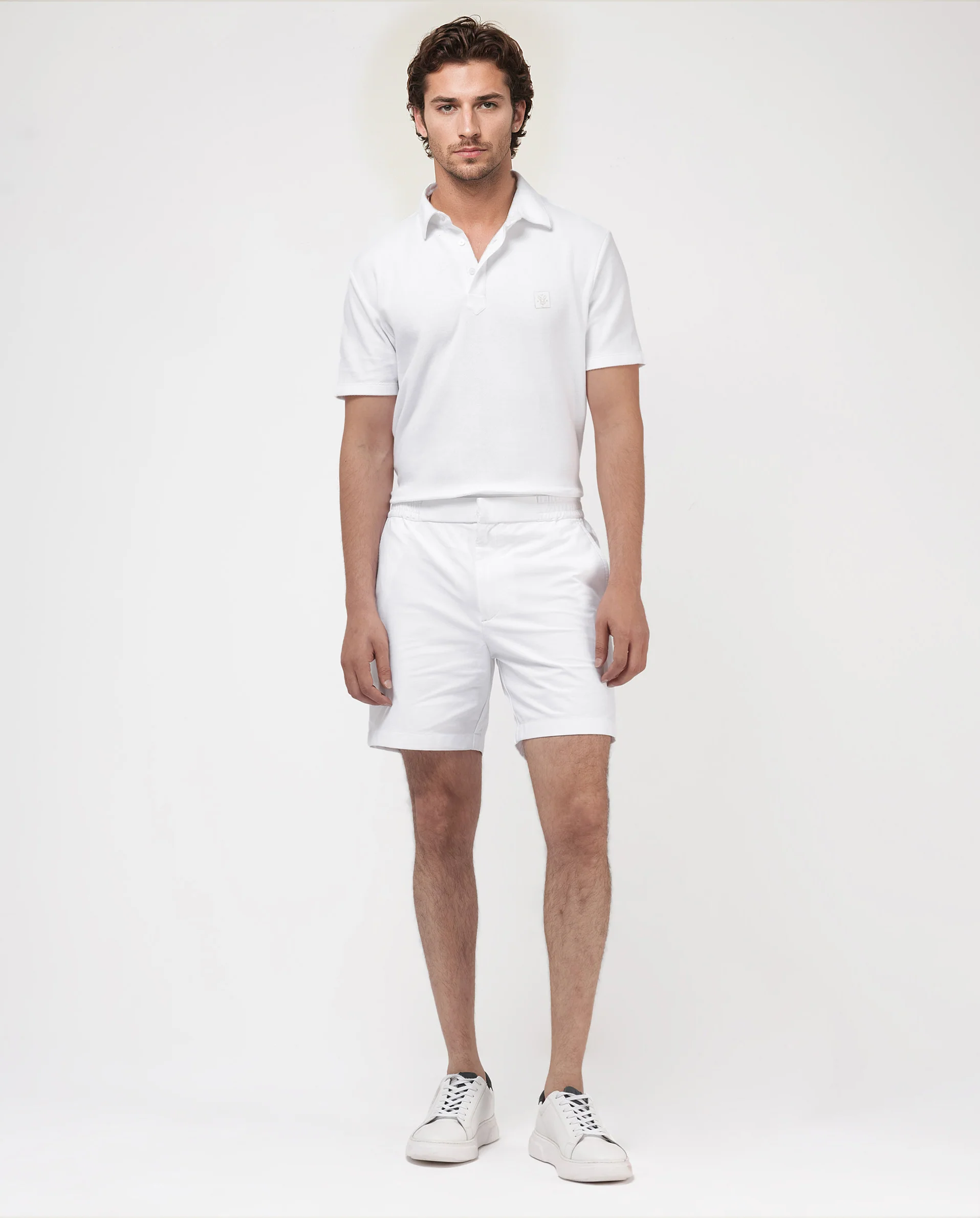 Rare Rabbit Men's Myka White Cotton Plain Relaxed Fit Shorts - Image 2