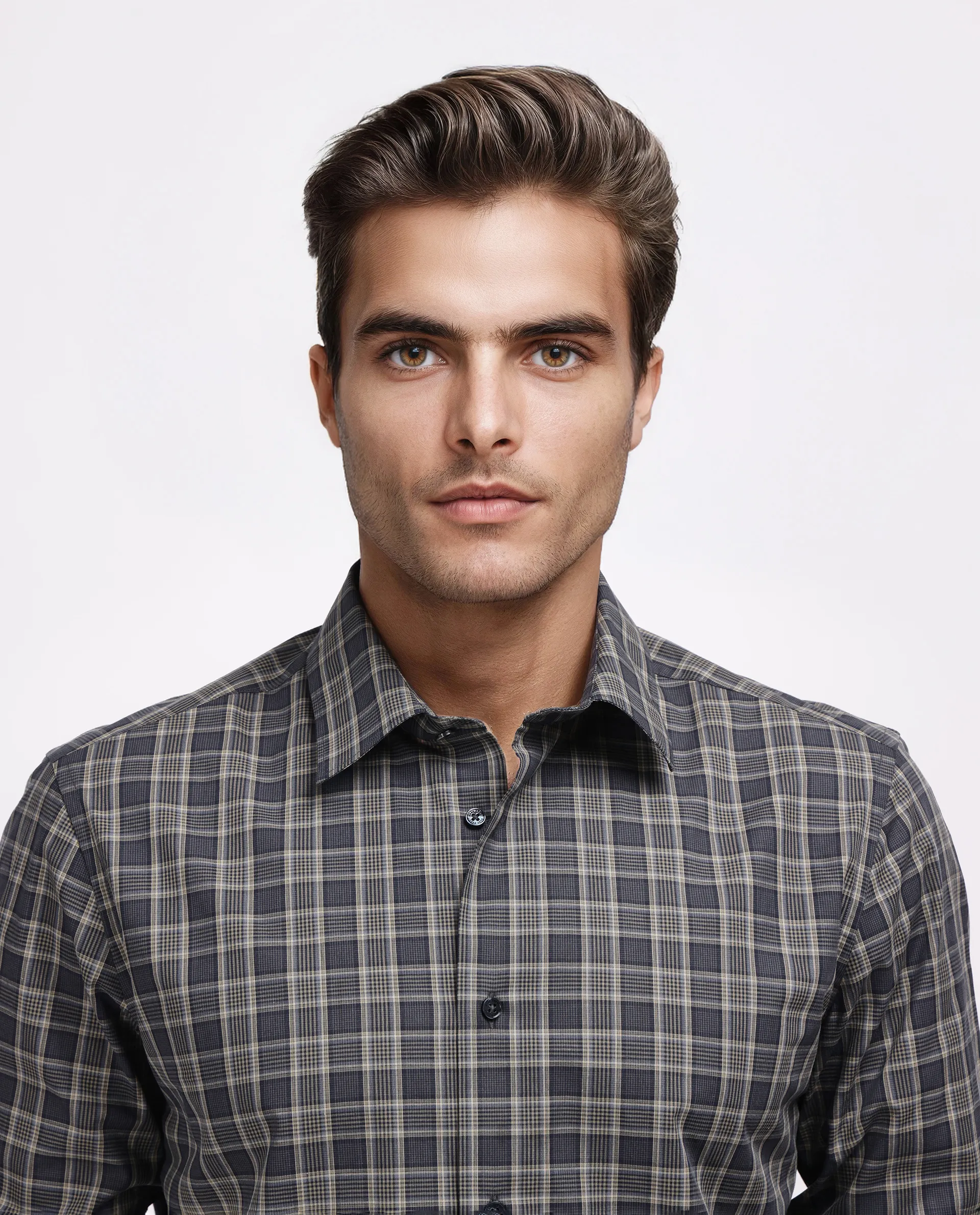 Rare Rabbit Men's Myro-2 Black Cotton Checked Print Regular Fit Full Sleeve Collared Shirt - Image 7
