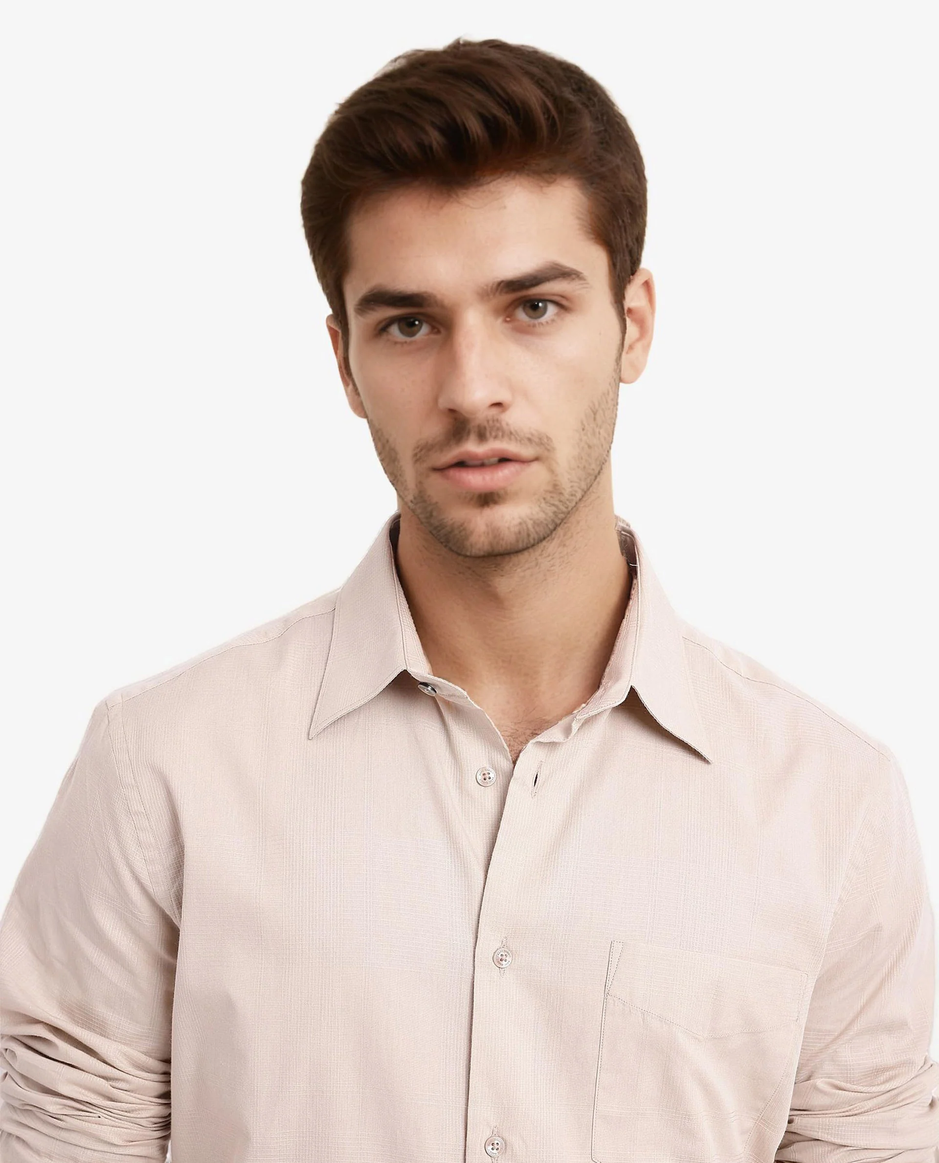 Rare Rabbit Men's Myte Beige Cotton Checked Print Regular Fit Full Sleeve Collared Shirt - Image 2