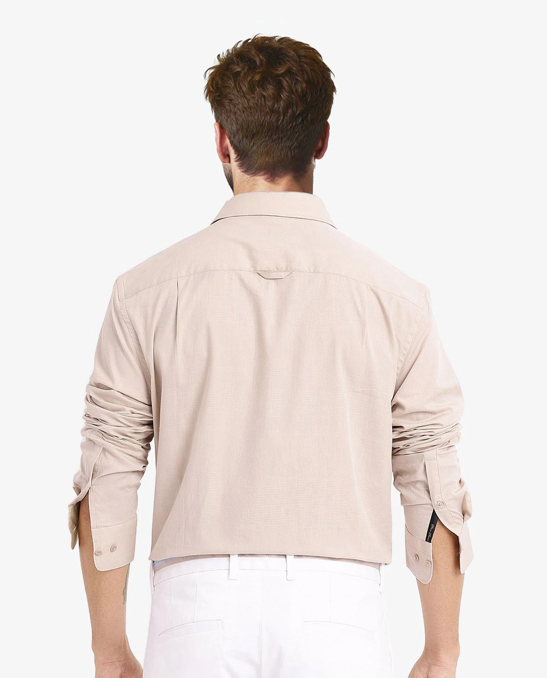 Rare Rabbit Men's Myte Beige Cotton Checked Print Regular Fit Full Sleeve Collared Shirt - Image 6