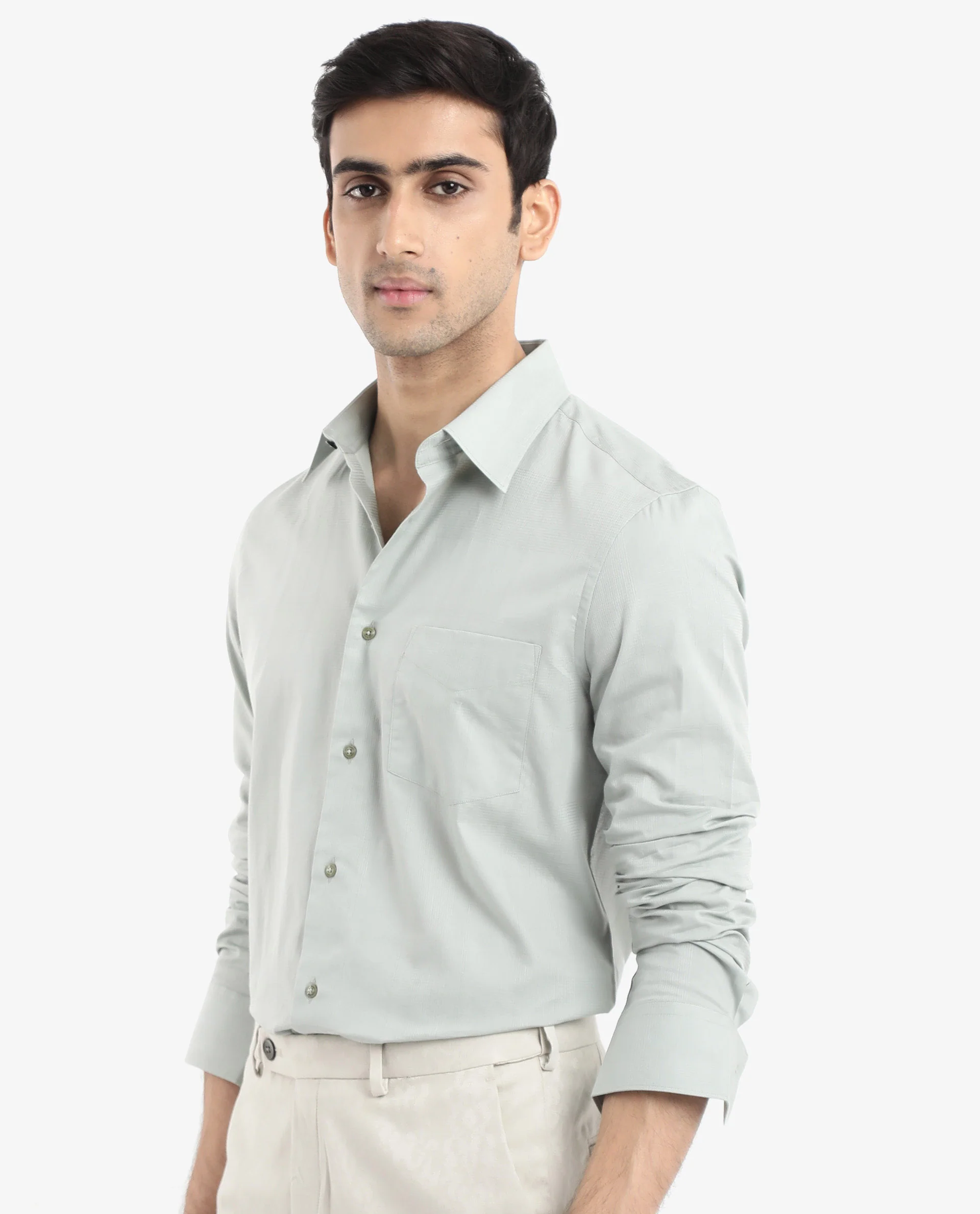 Rare Rabbit Men's Myte Green Cotton Checked Print Regular Fit Full Sleeve Collared Shirt - Image 8