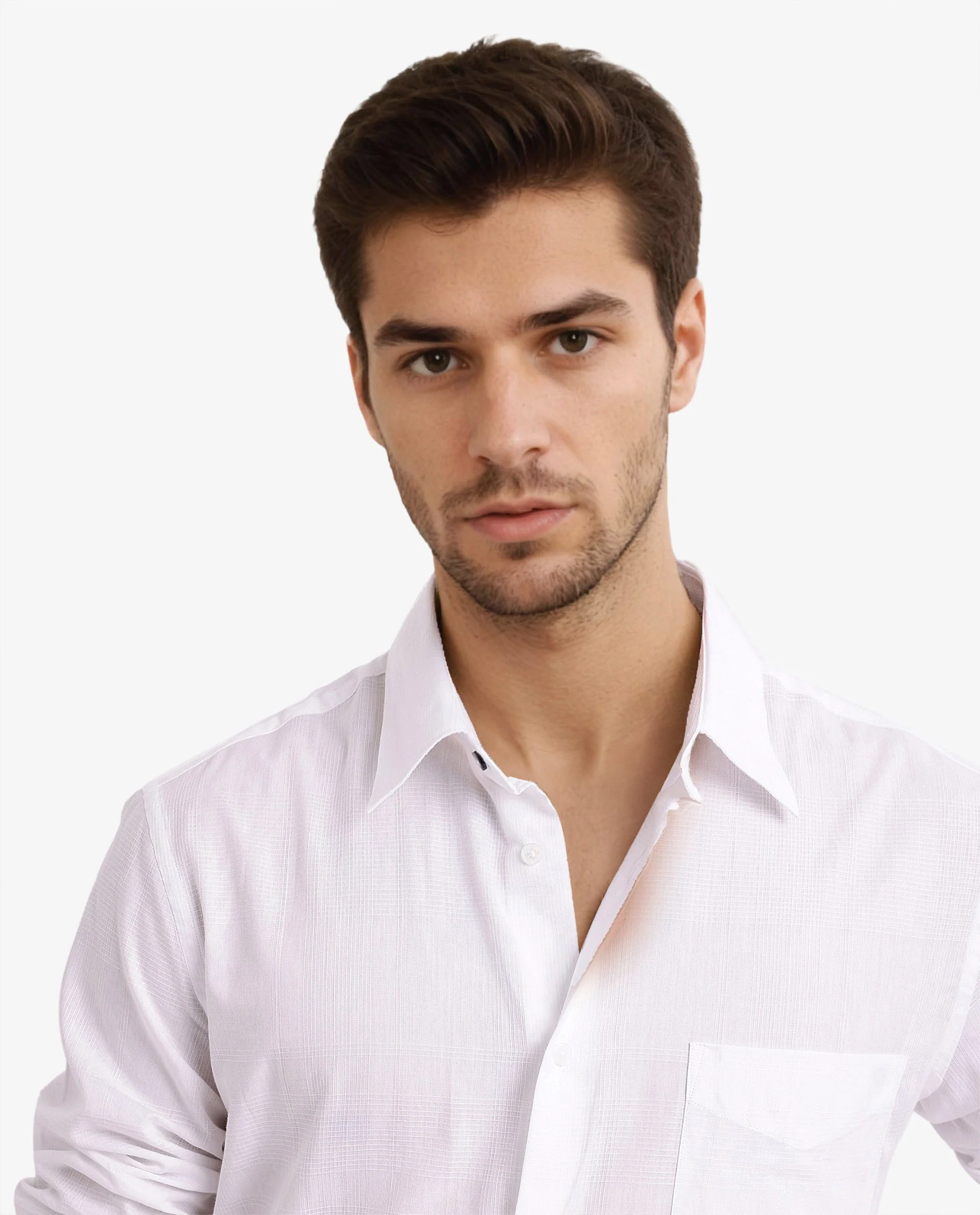 Rare Rabbit Men's Myte White Cotton Checked Print Regular Fit Full Sleeve Collared Shirt - Image 3