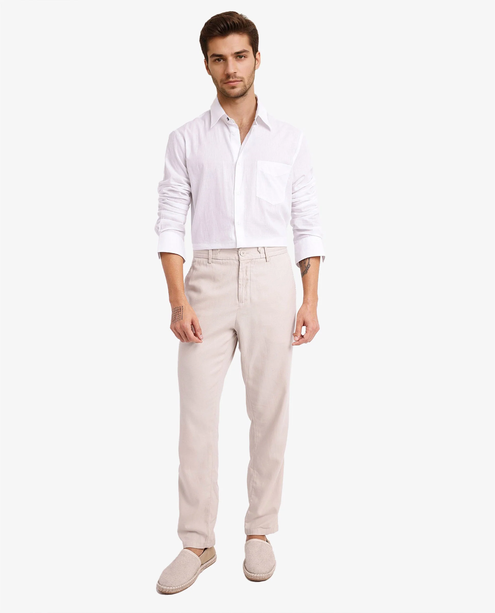 Rare Rabbit Men's Myte White Cotton Checked Print Regular Fit Full Sleeve Collared Shirt - Image 4