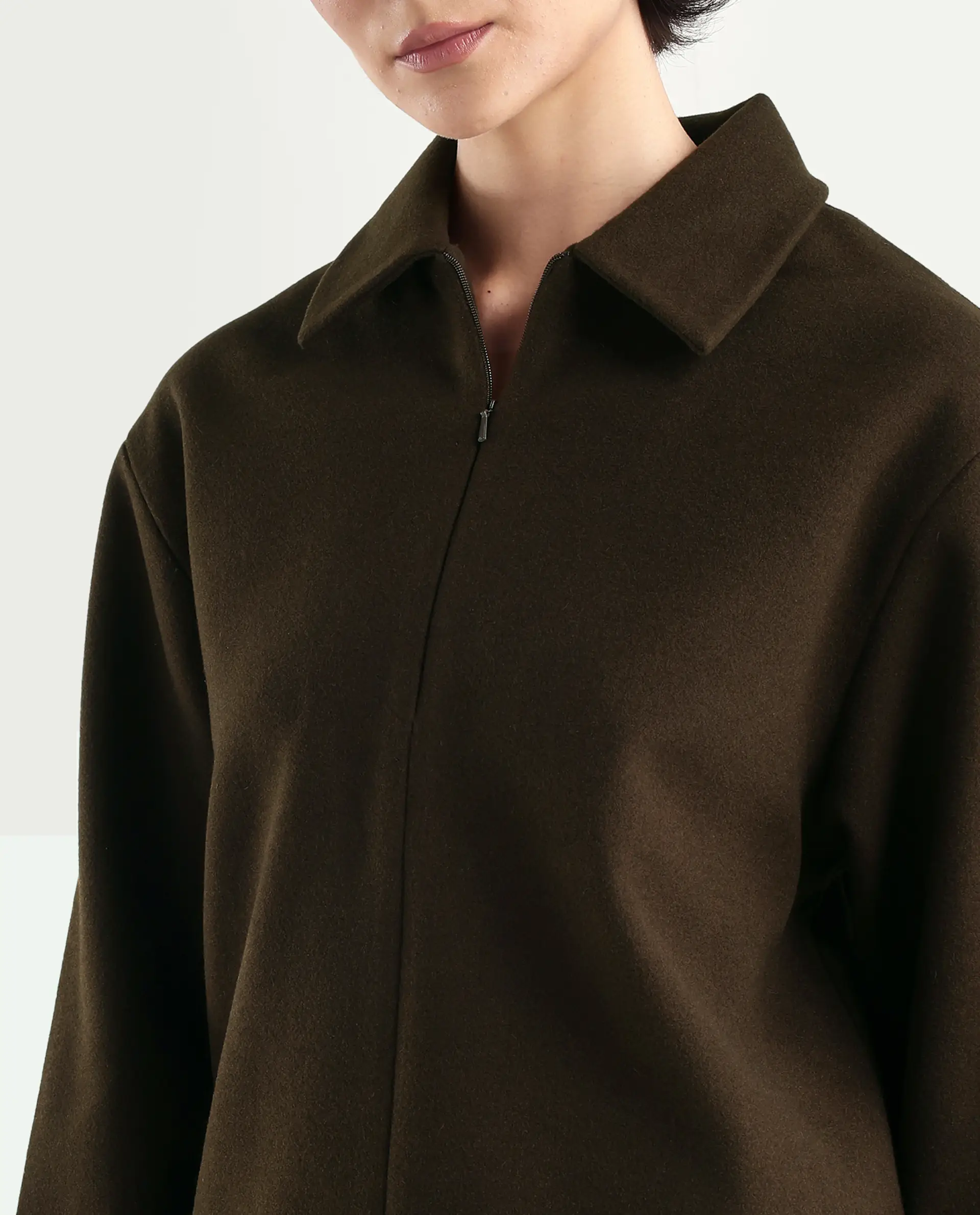 Rareism Women's Nacoz Olive Polyester Blend Spread Collar Regular Fit Jacket - Image 5