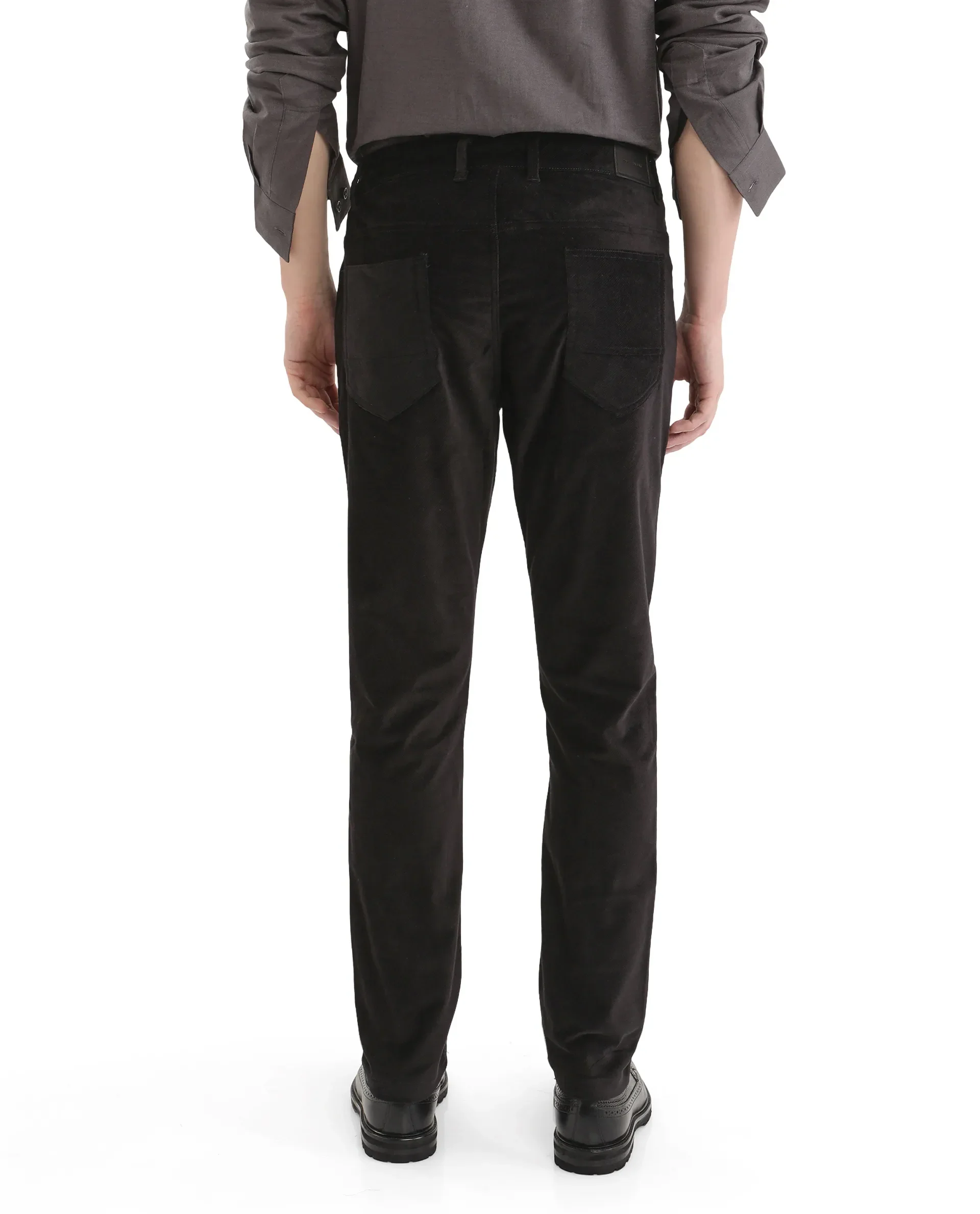 Rare Rabbit Men's Nahor Black Cotton Plain Regular Fit Trouser - Image 9