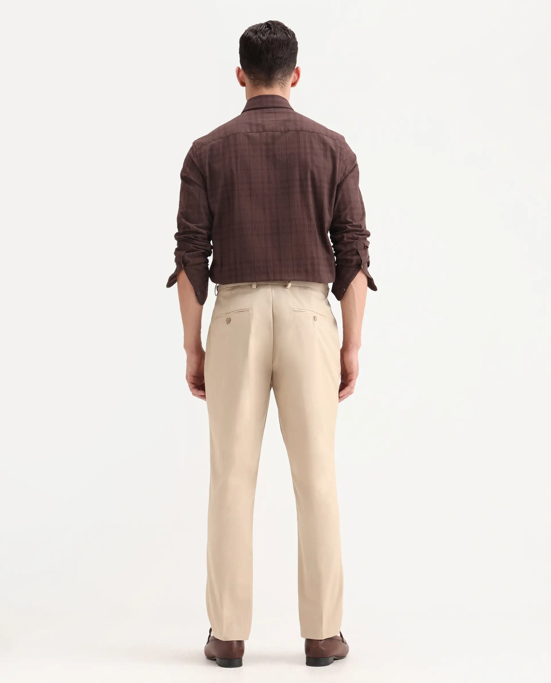Rare Rabbit Men's Naji Beige Polyester Blend Plain Relaxed Fit Gurkha Trouser - Image 8