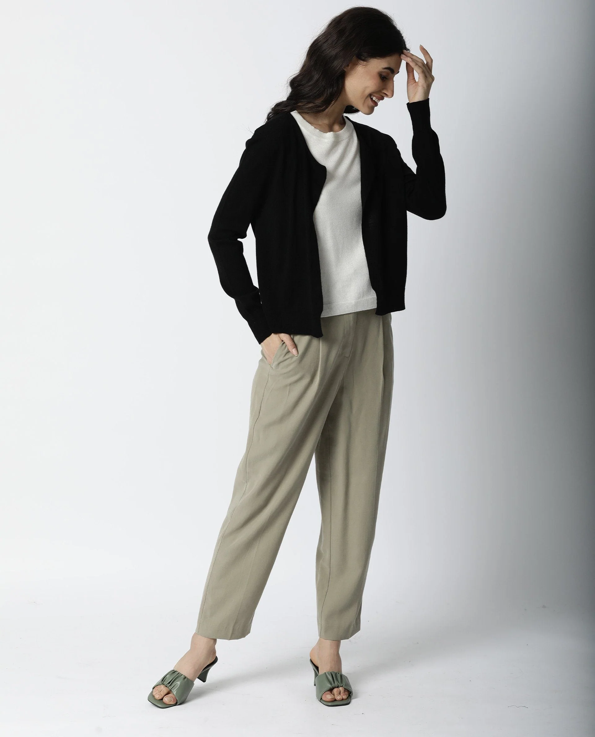 Rareism Women's Naomio Black Acrylic Boat Neck Plain Regular Fit Sweater - Image 4