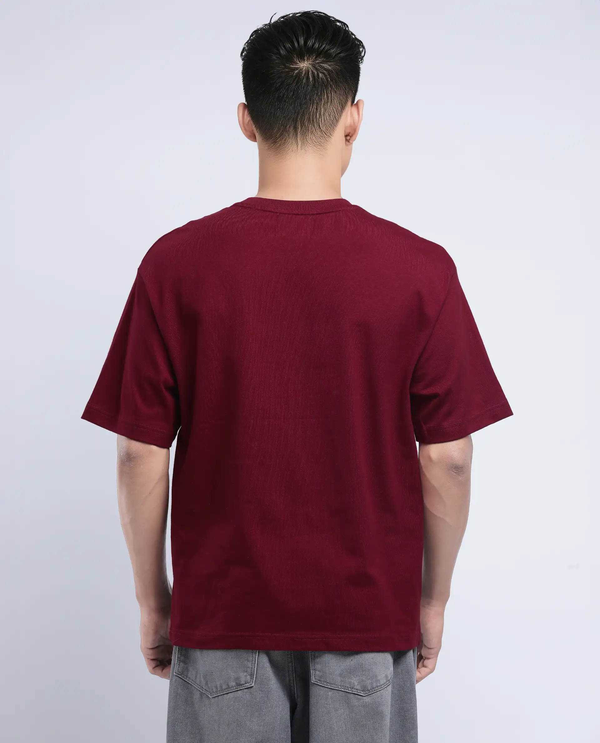 Rare Rabbit Men's Nas Red Cotton Graphic Print Oversized Fit Half Sleeve Crew Neck T-Shirt - Image 7