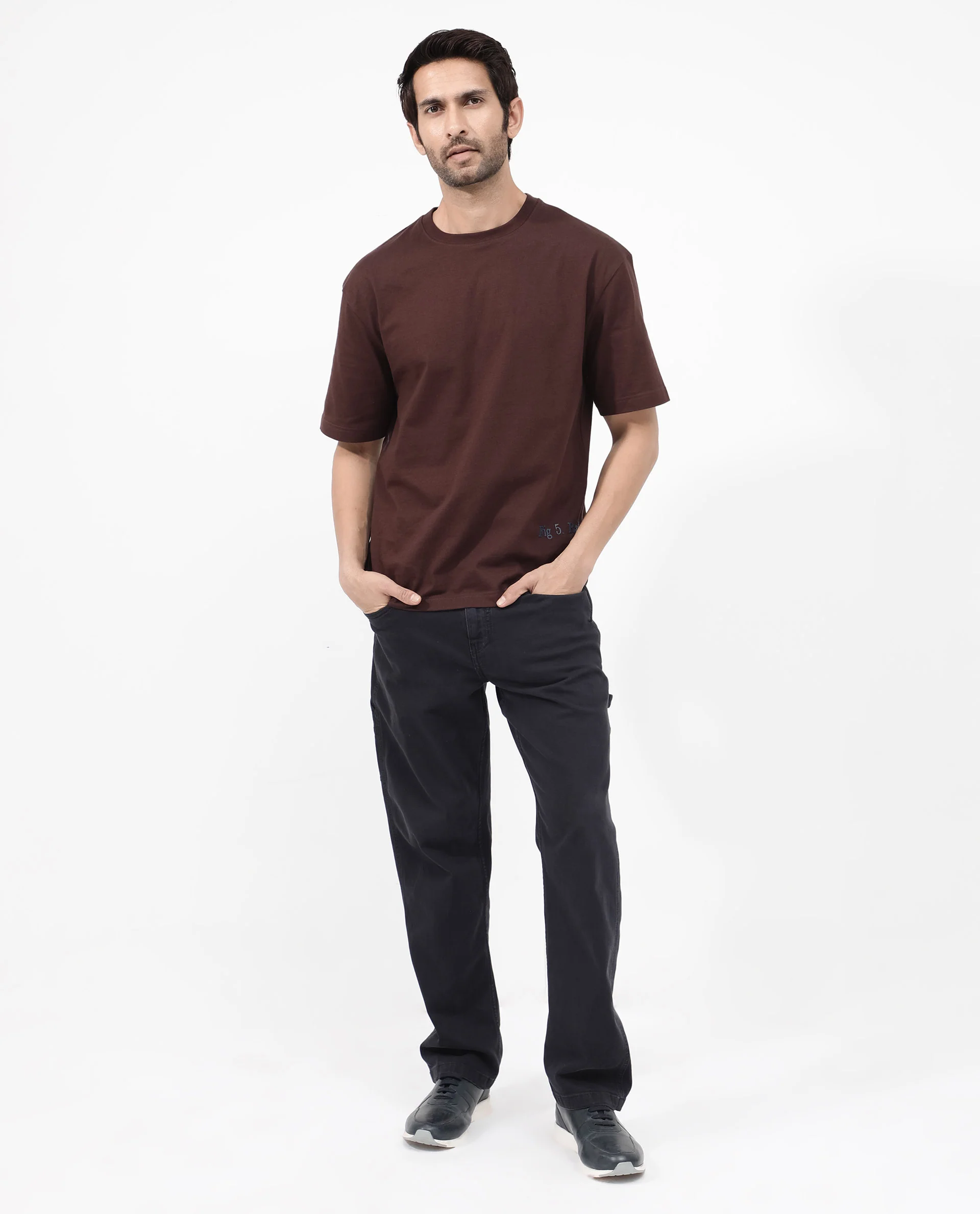 Rare Rabbit Articale Mens Nash Brown Cotton Polyester Fabric Short Sleeve Crew Neck Boxy Fit Printed T-Shirt - Image 2