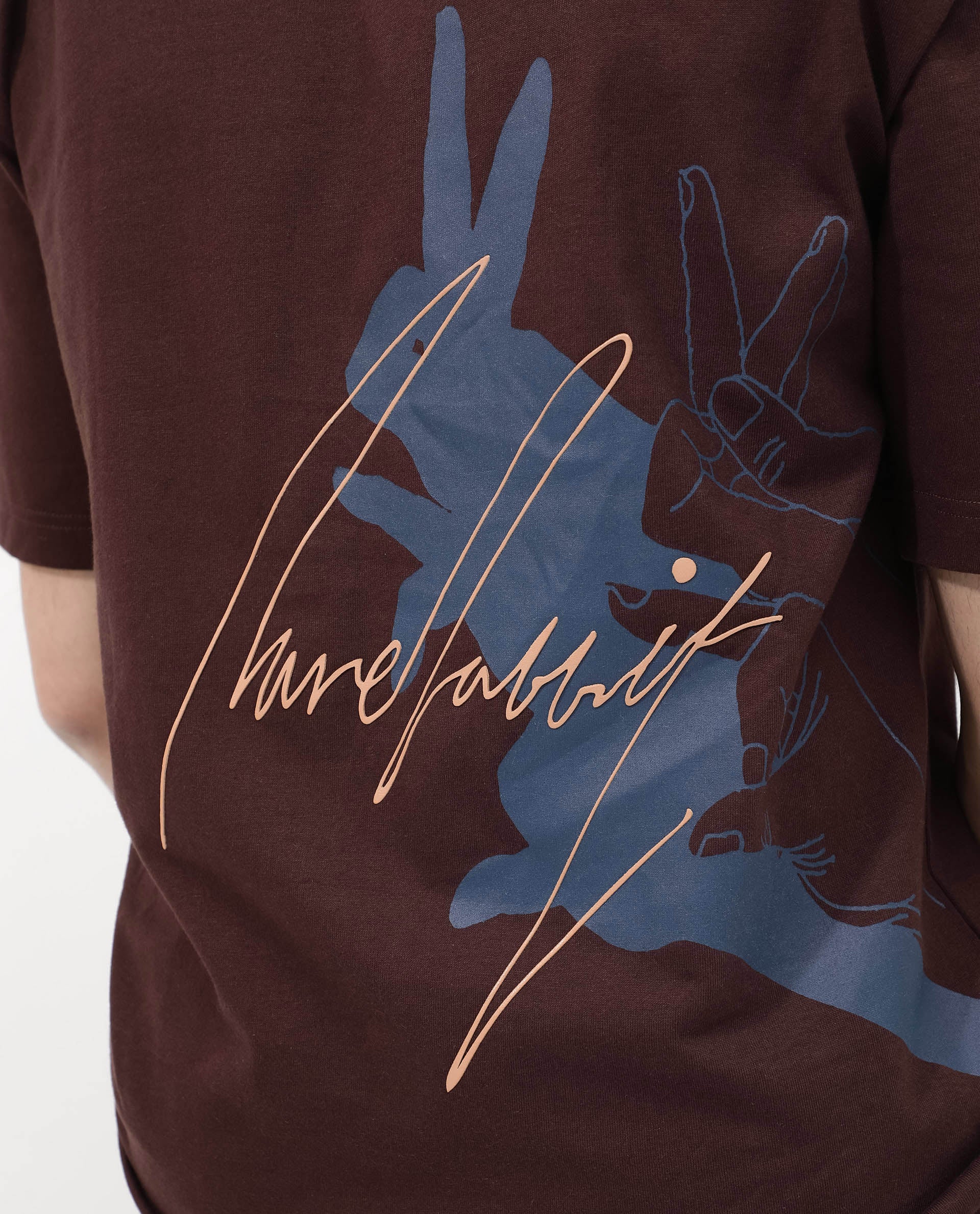 Rare Rabbit Articale Mens Nash Brown Cotton Polyester Fabric Short Sleeve Crew Neck Boxy Fit Printed T-Shirt - Image 3