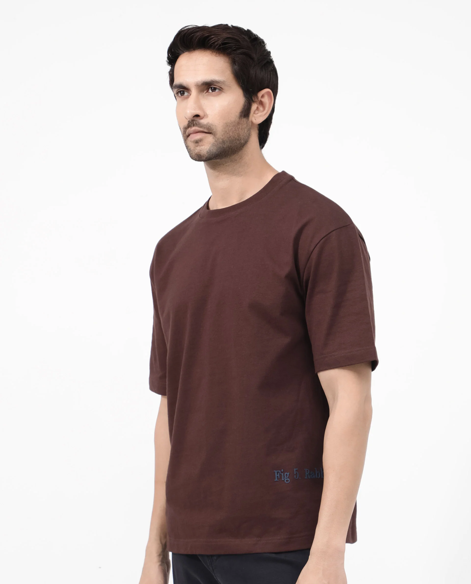 Rare Rabbit Articale Mens Nash Brown Cotton Polyester Fabric Short Sleeve Crew Neck Boxy Fit Printed T-Shirt - Image 7