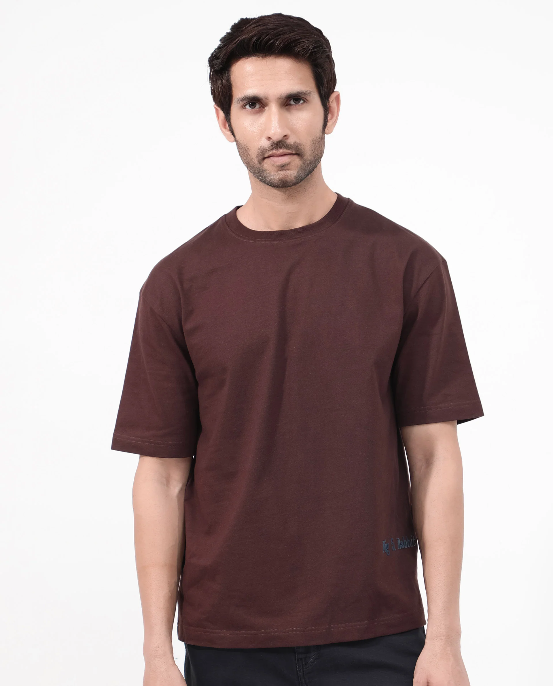 Rare Rabbit Articale Mens Nash Brown Cotton Polyester Fabric Short Sleeve Crew Neck Boxy Fit Printed T-Shirt - Image 9