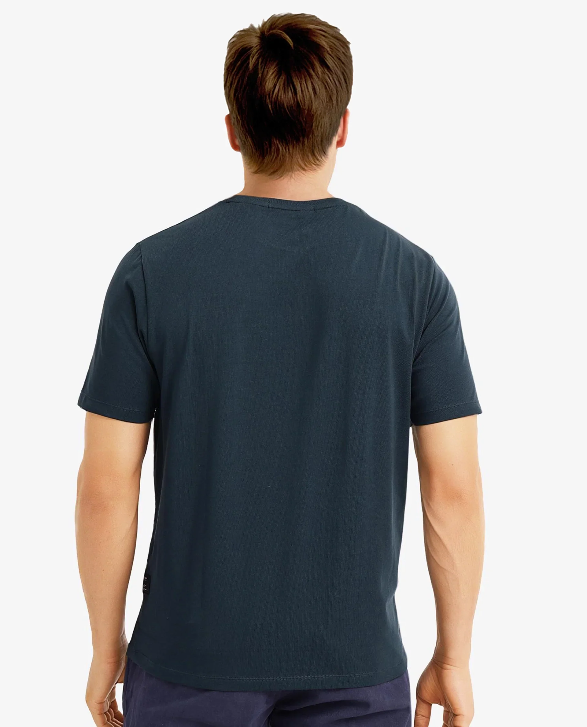 Rare Rabbit Men's Naz Dark Green Cotton Graphic Print Regular Fit Half Sleeve Crew Neck T-Shirt - Image 4