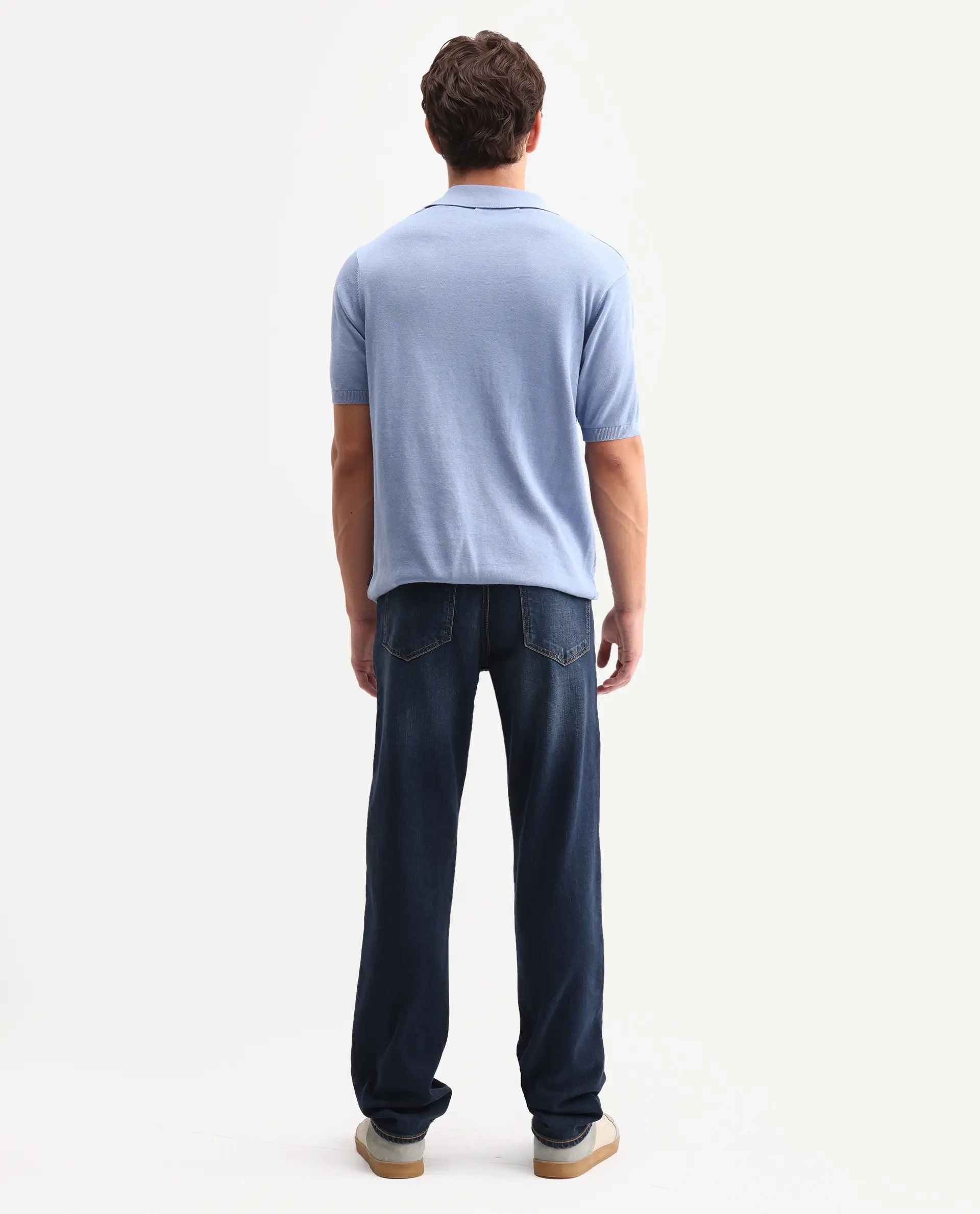 Rare Rabbit Men's Naze Dark Navy Cotton Blend Fabric Shank And Zipper Morris Regular Plain Jeans - Image 4