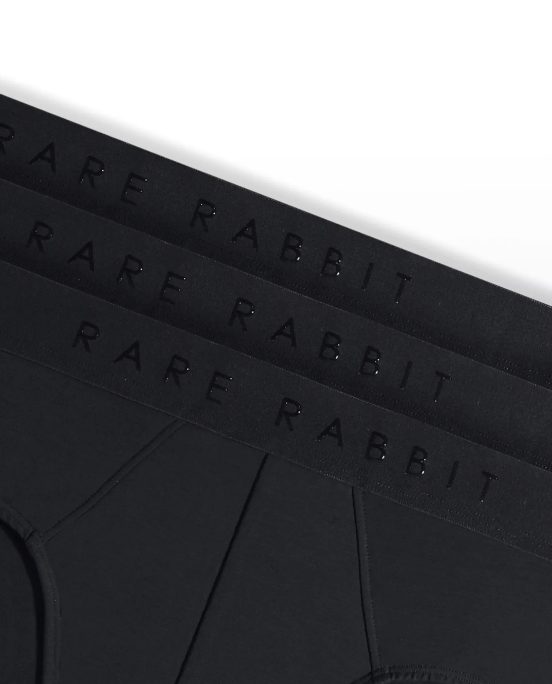Rare Rabbit Men Near Black Soft Cotton Stretch Briefs (Pack Of 3) - Image 2