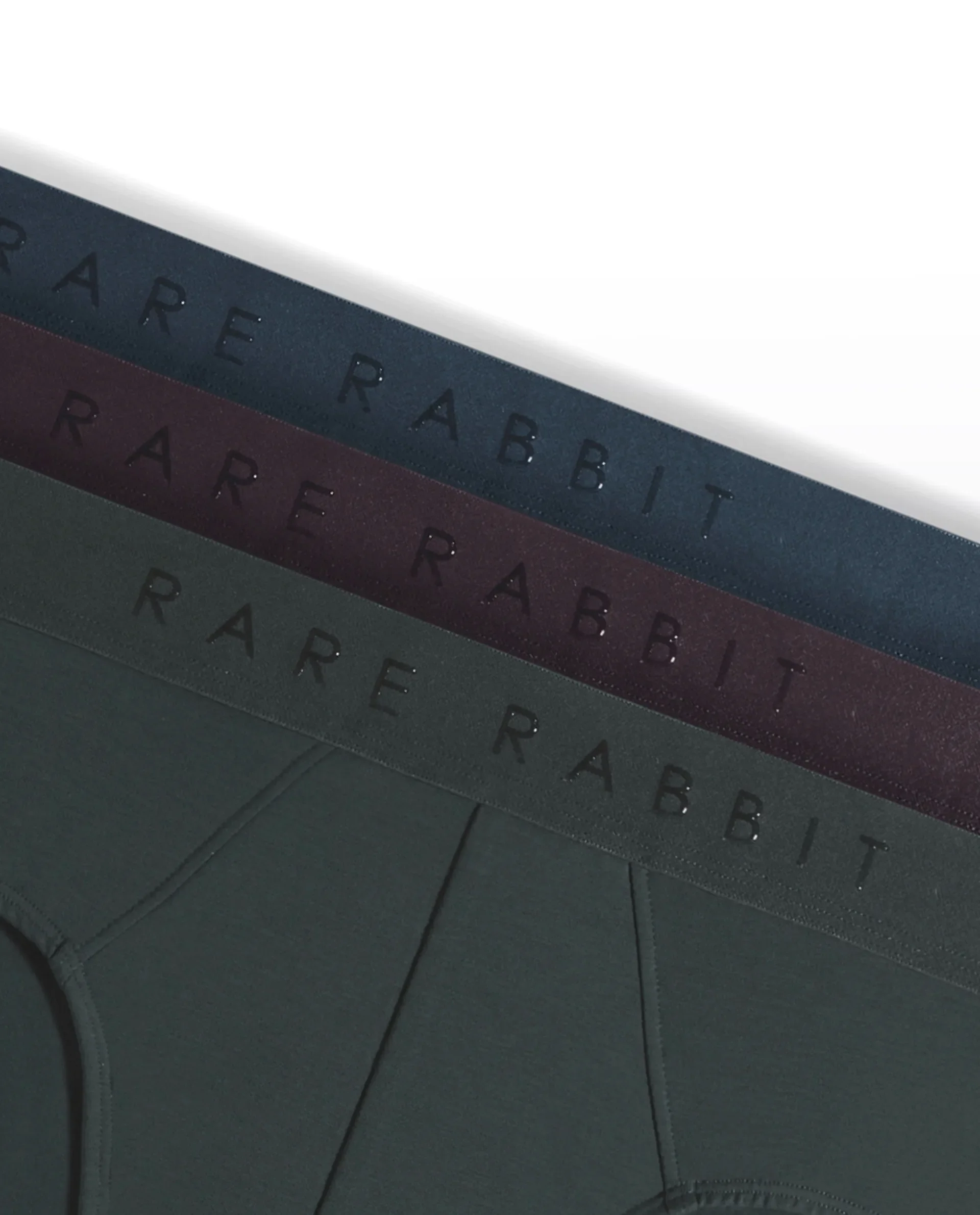 Rare Rabbit Men Near Olive/Prune/Teal Soft Cotton Stretch Briefs (Pack Of 3) - Image 2