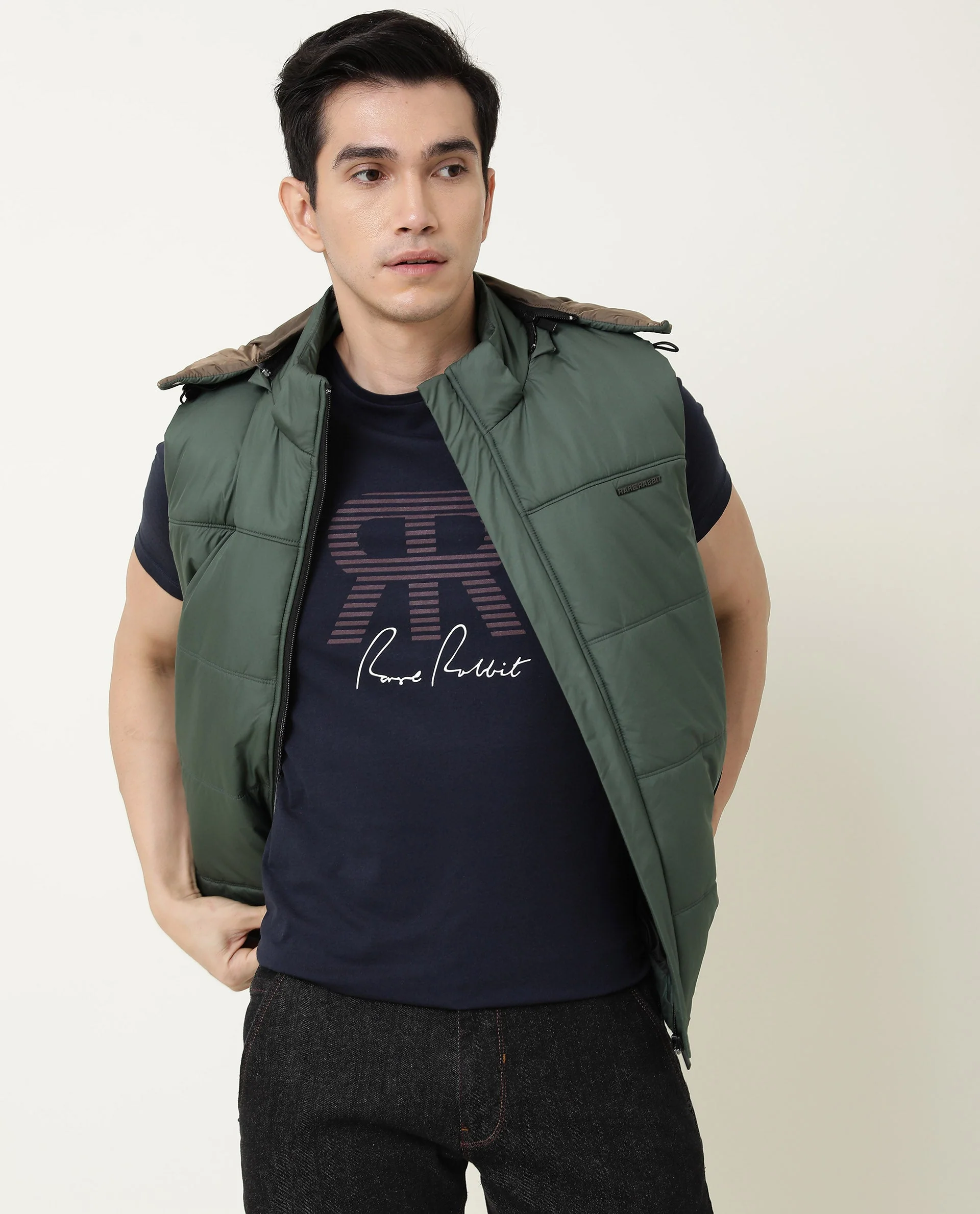 Rare Rabbit Men's Near Navy Cotton Printed Slim Fit Half Sleeve Crew Neck T-Shirt - Image 10