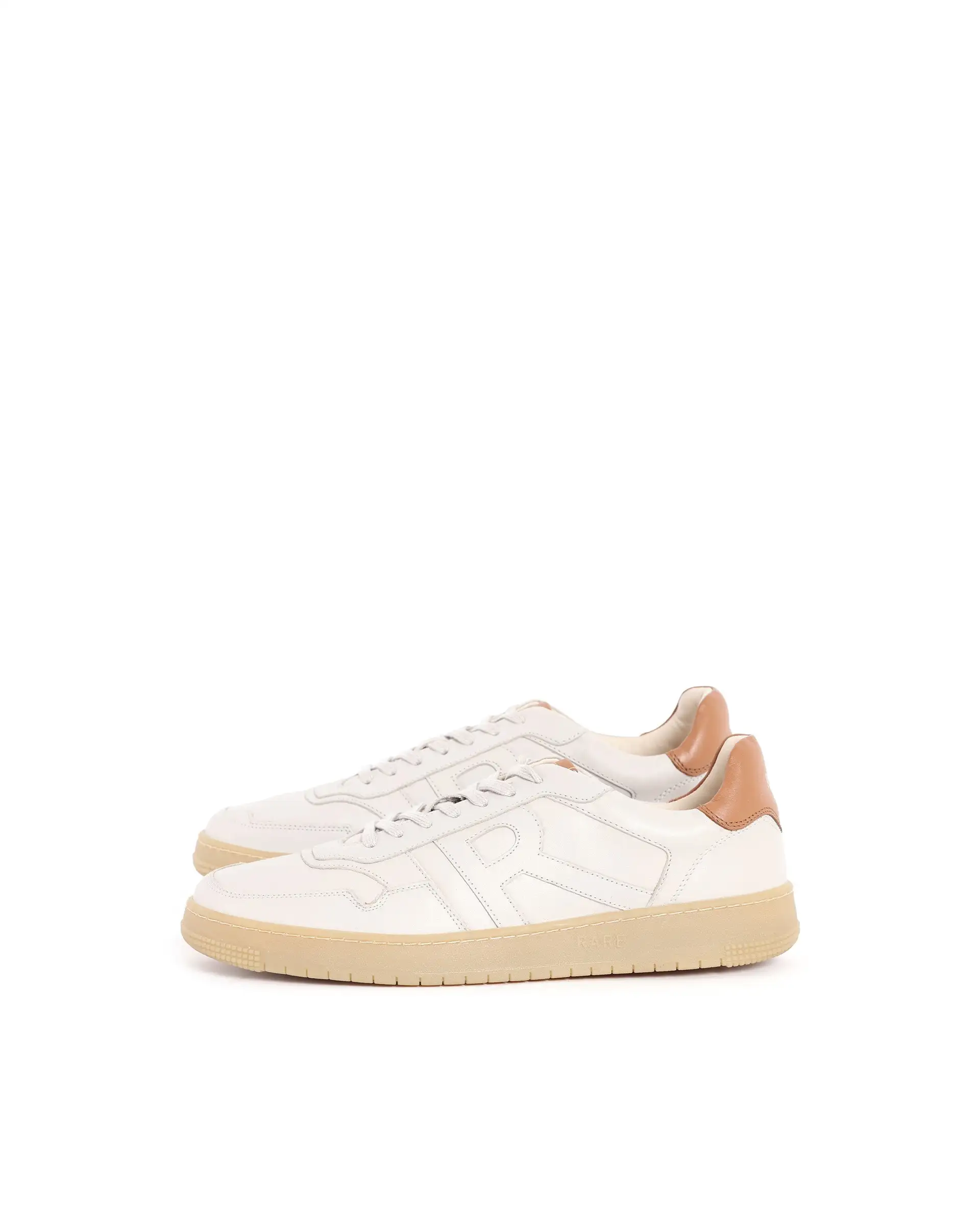 Rare Rabbit Men's Nebula Beige Leather Monotone Low-Top Lace-Up Sneaker Shoes - Image 5