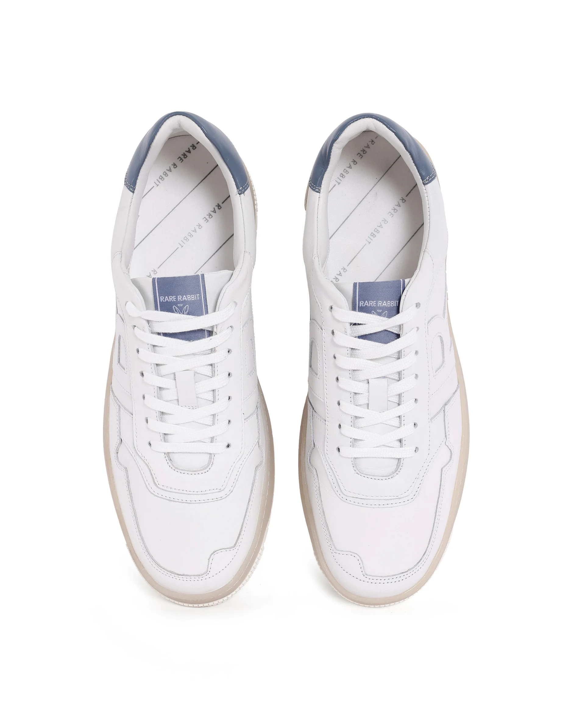 Rare Rabbit Men's Nebula White Leather Monotone Low-Top Lace-Up Sneaker Shoes - Image 4