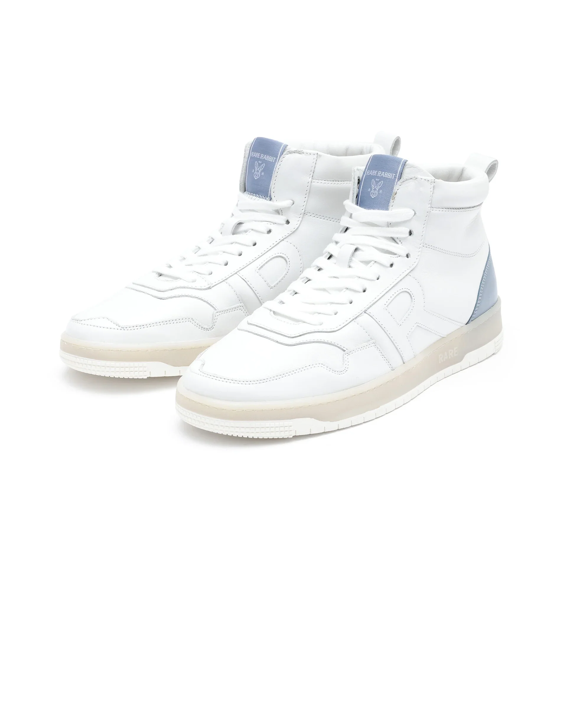Rare Rabbit Men's Nebula High White Leather Lace-Up High-Top Sneaker Shoes - Image 3