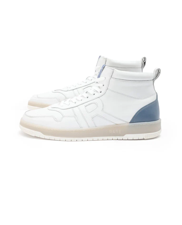 Rare Rabbit Men's Nebula High White Leather Lace-Up High-Top Sneaker Shoes - Image 5