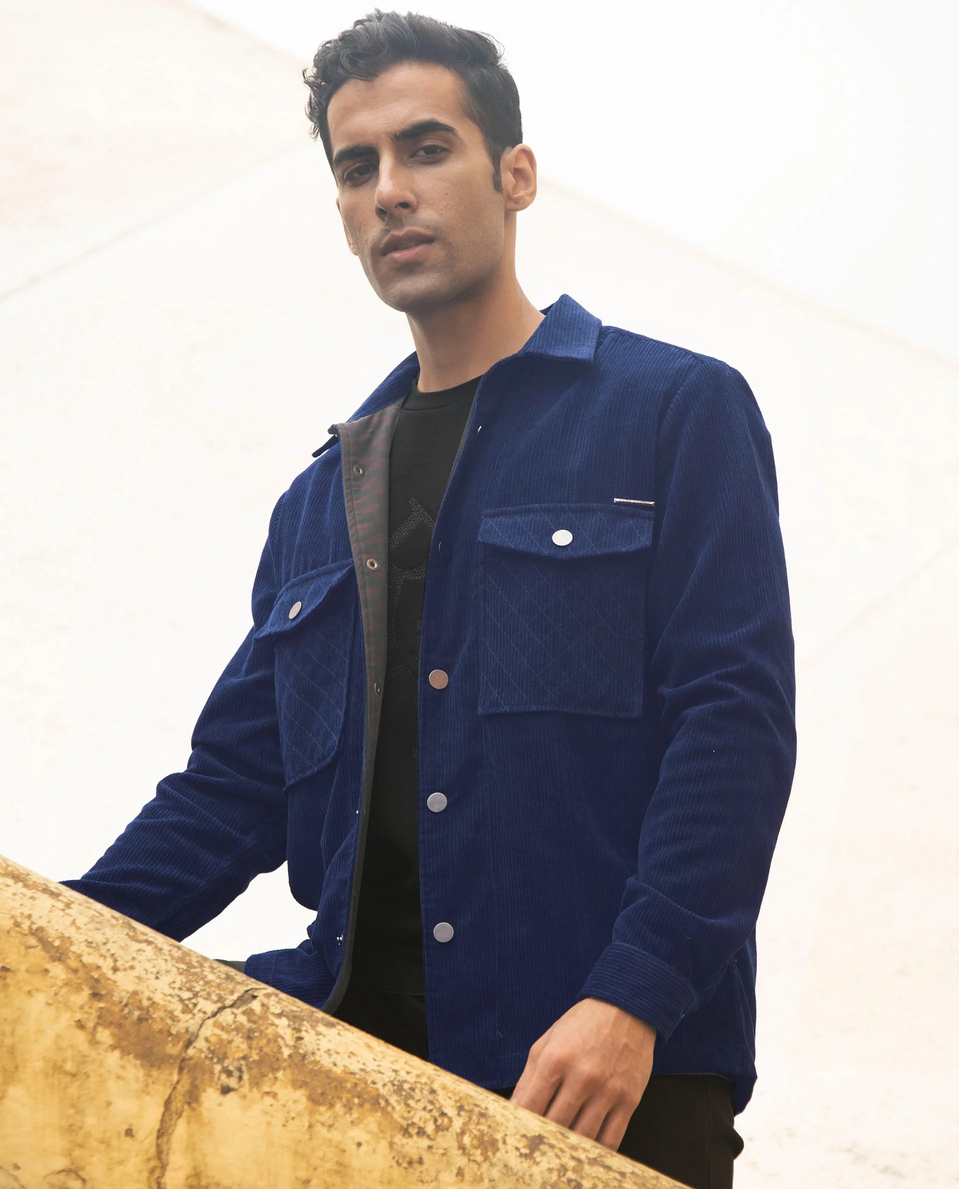 Rare Rabbit Men's Nelli Navy Plain Regular Fit Full Sleeve Collared Jacket - Image 7